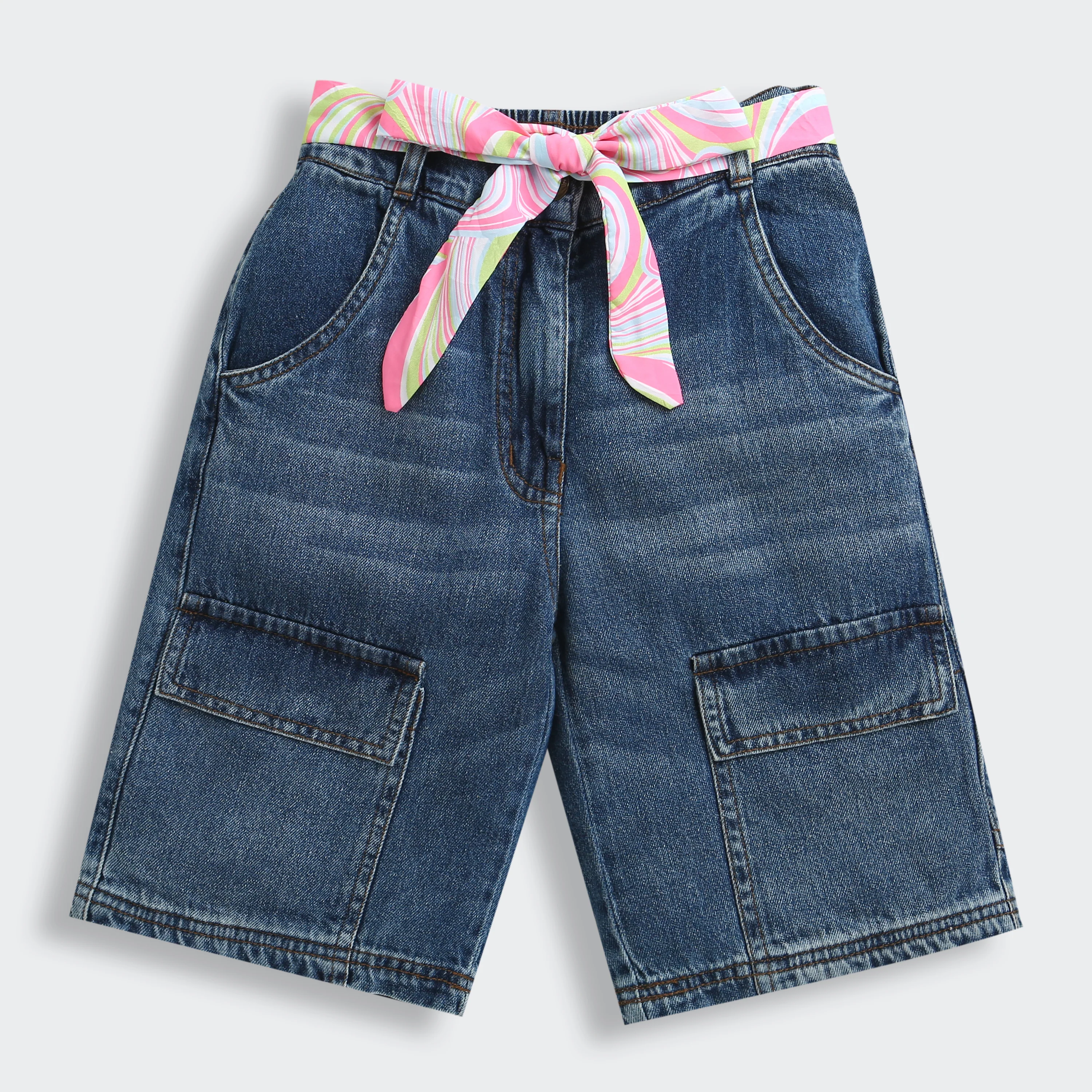 Denim Shorts with Pop Belt PD0070 - Image 5