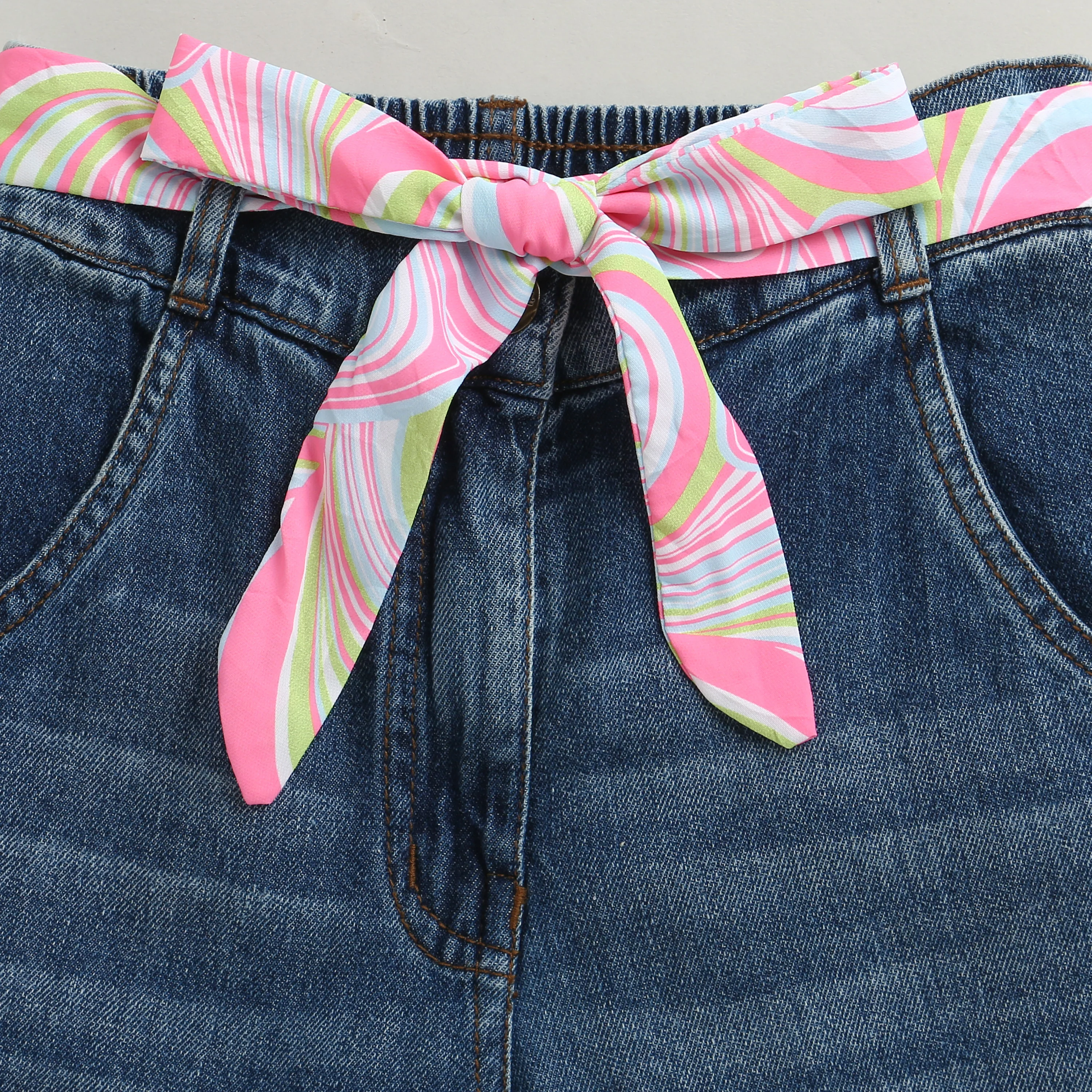 Denim Shorts with Pop Belt PD0070 - Image 7