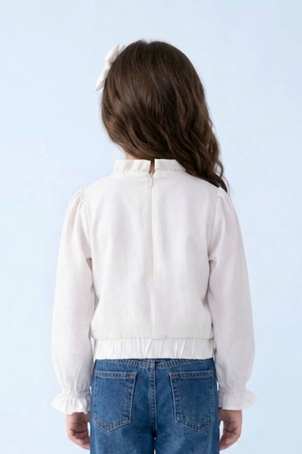Elegant White Tie-Neck Top TG6093 - Image 2
