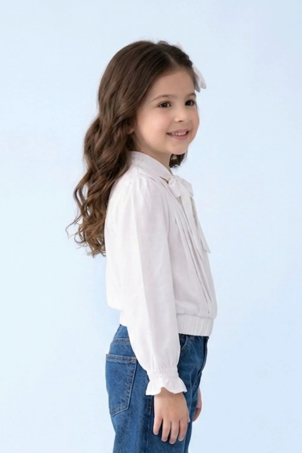 Elegant White Tie-Neck Top TG6093 - Image 3