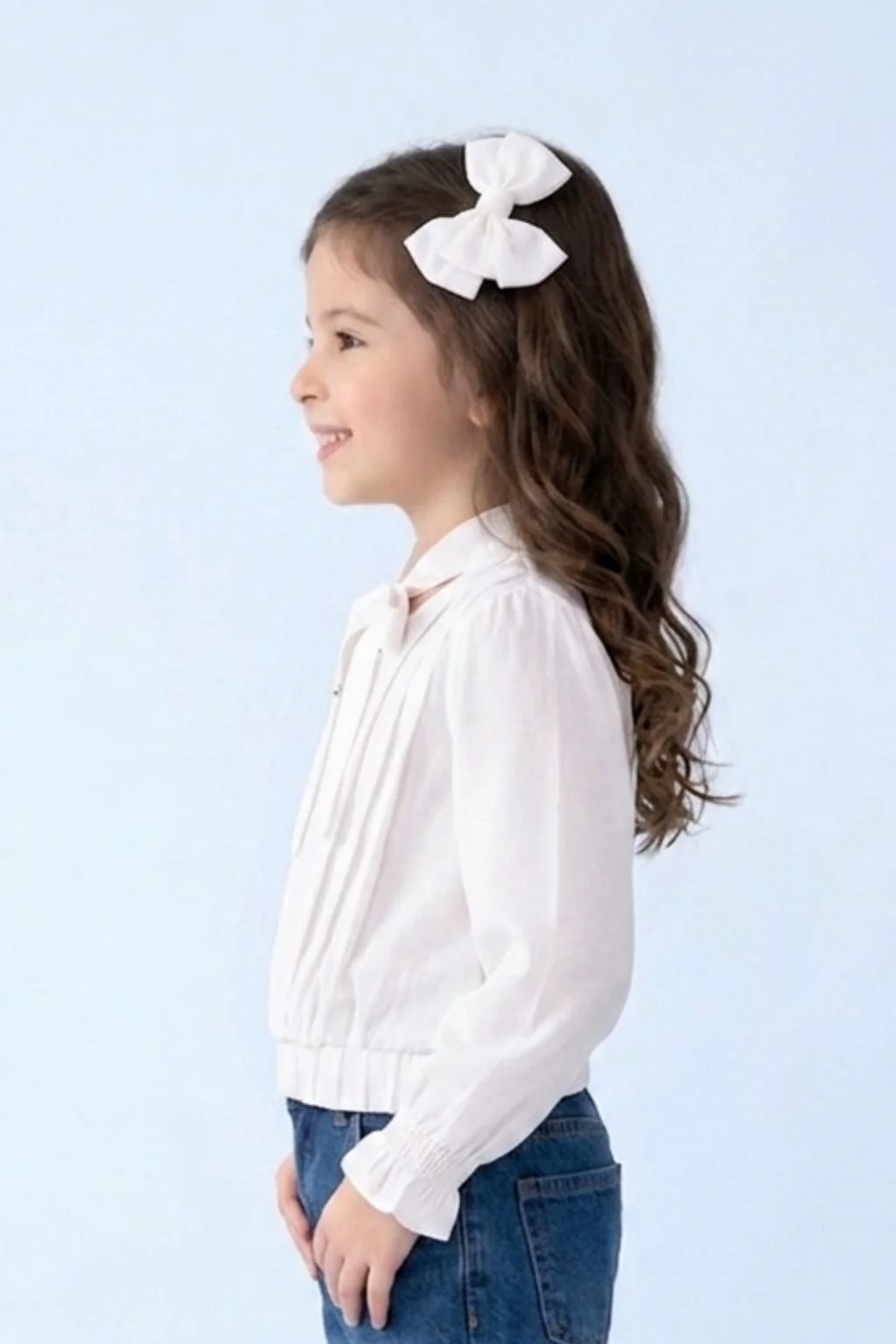 Elegant White Tie-Neck Top TG6093 - Image 4