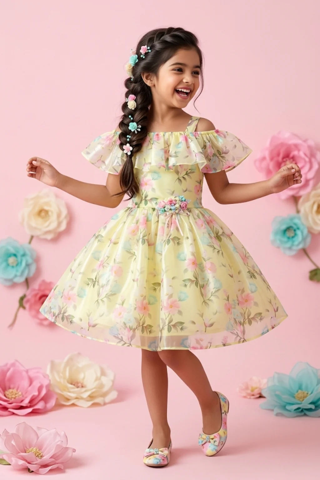 Floral Organza Dress F580