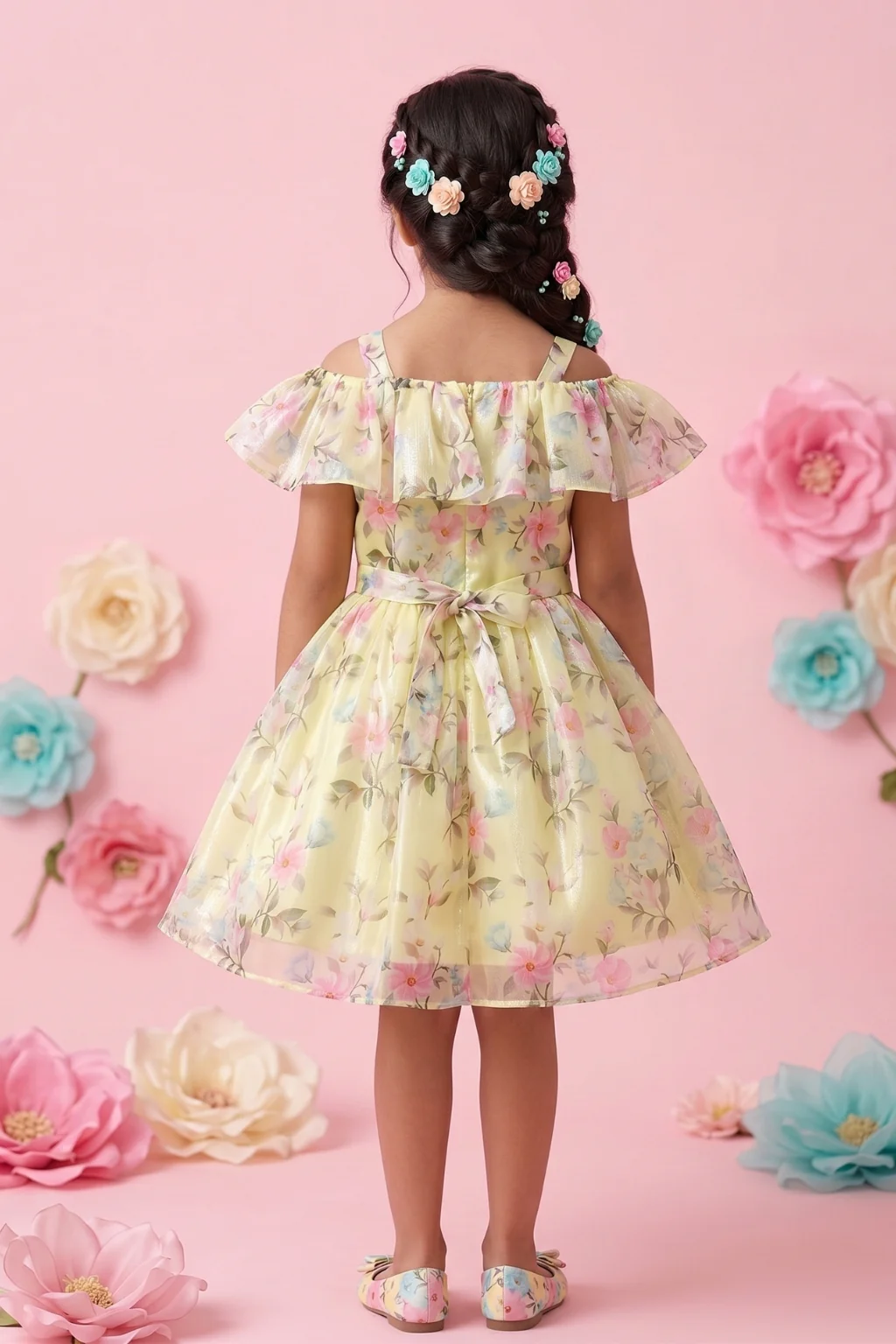 Floral Organza Dress F580 - Image 2