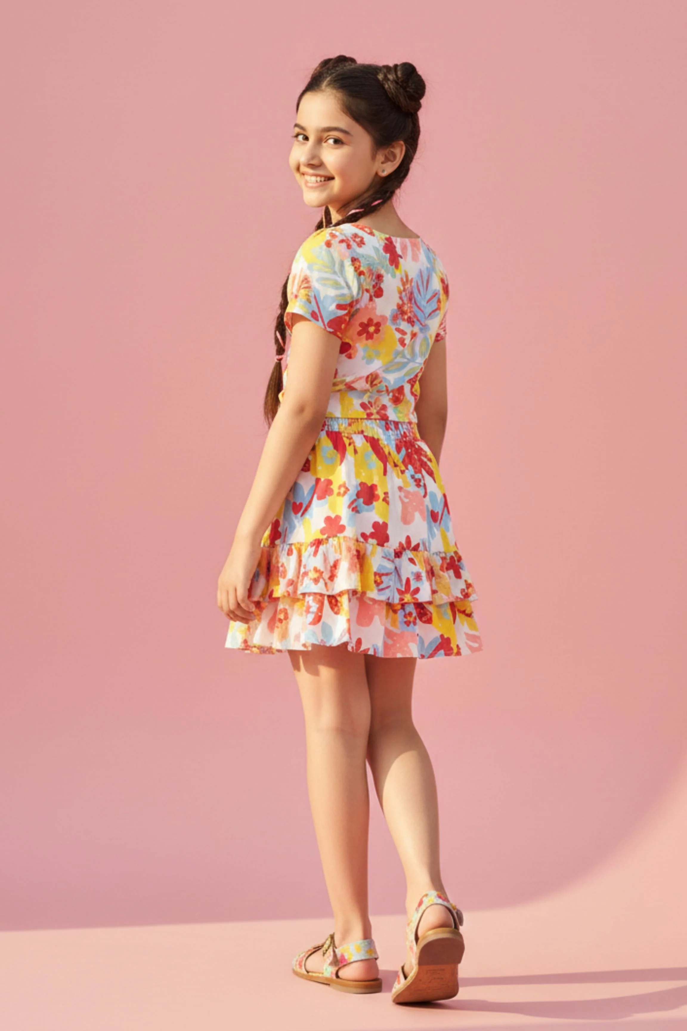 Floral Printed Co-Ord Set with Tiered Skirt SET2037 - Image 2