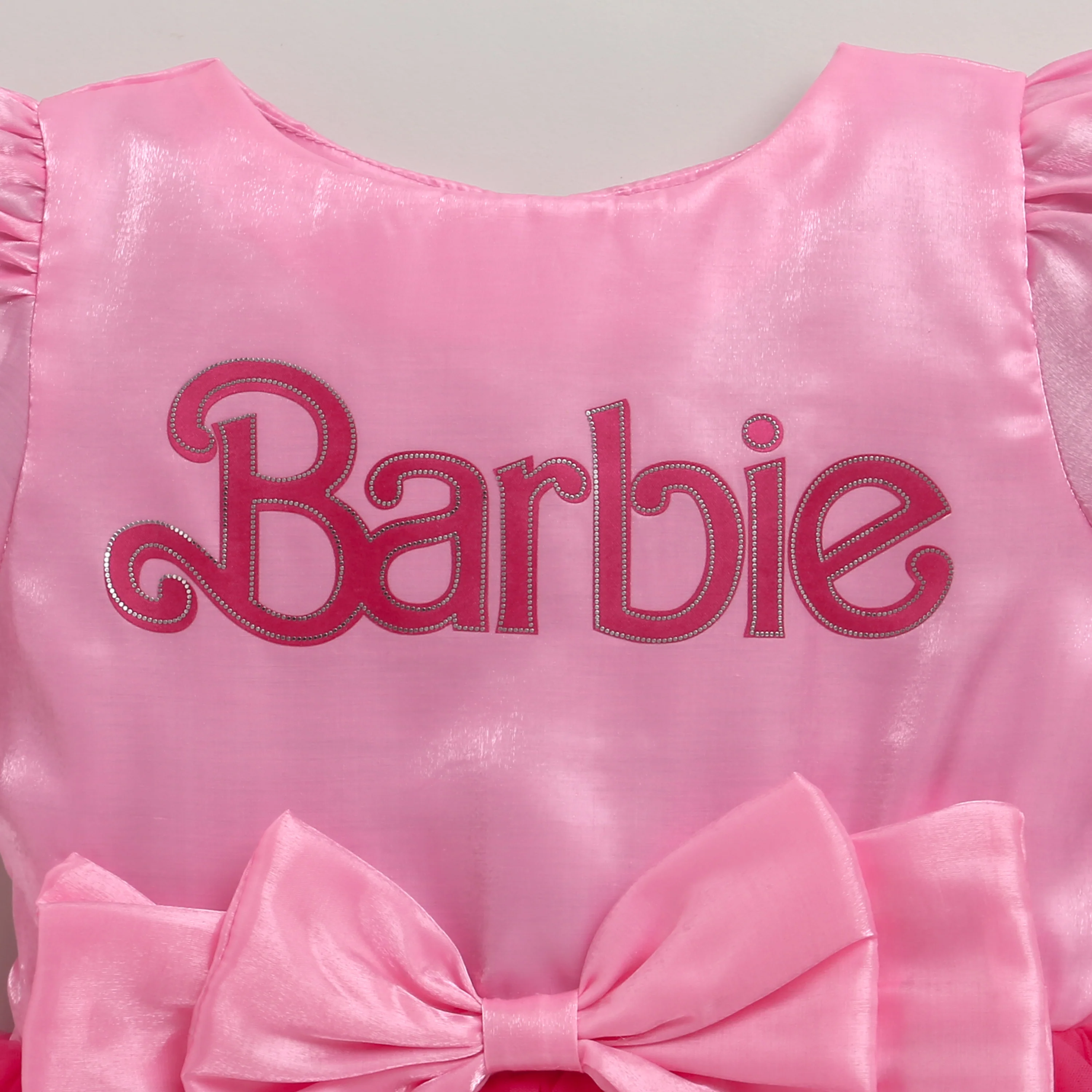 Girls Barbie Bow Tulle Party Dress BAF224 - Image 8
