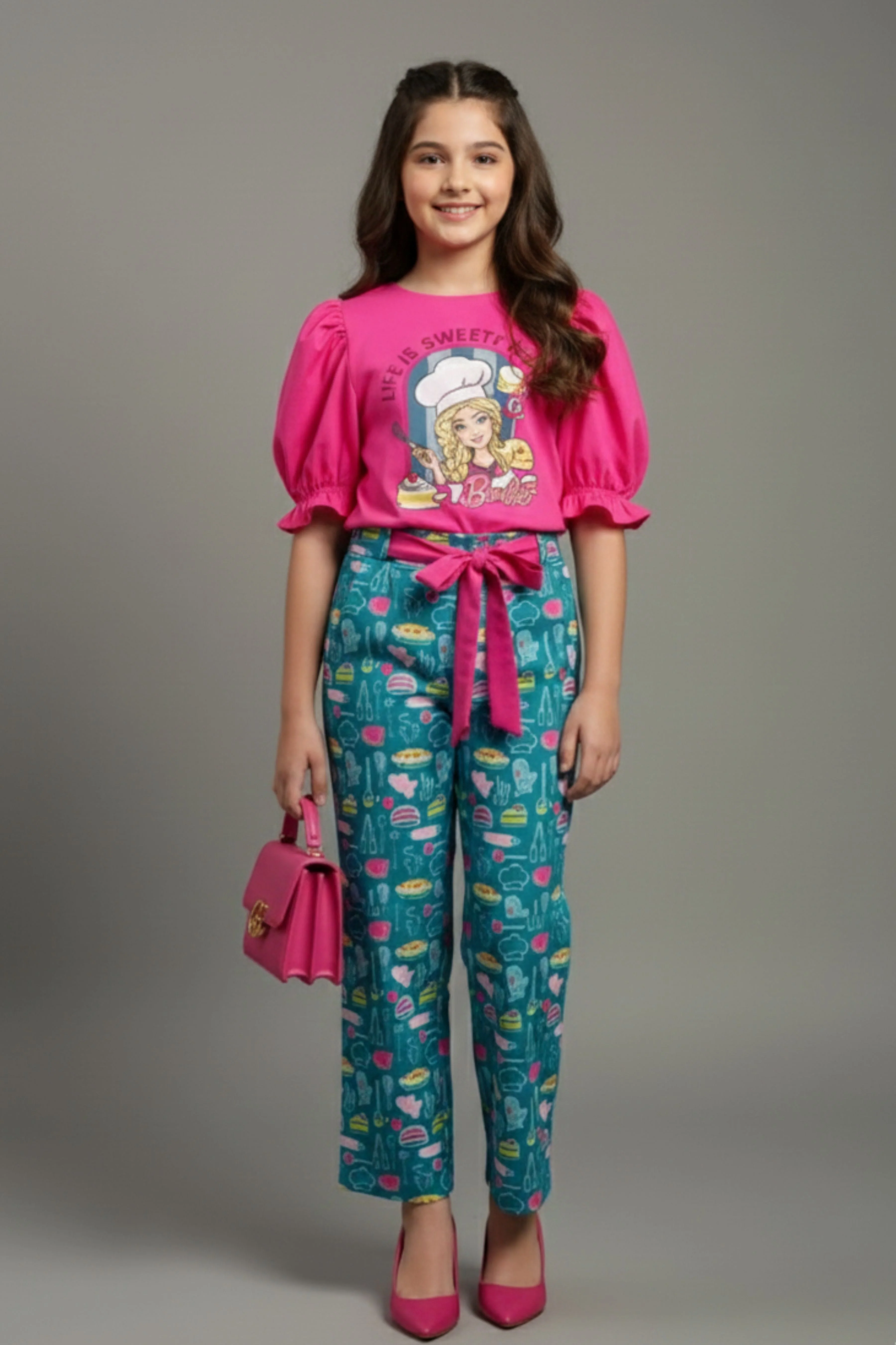 Girls Barbie Graphic Top & Pants Set BASET343