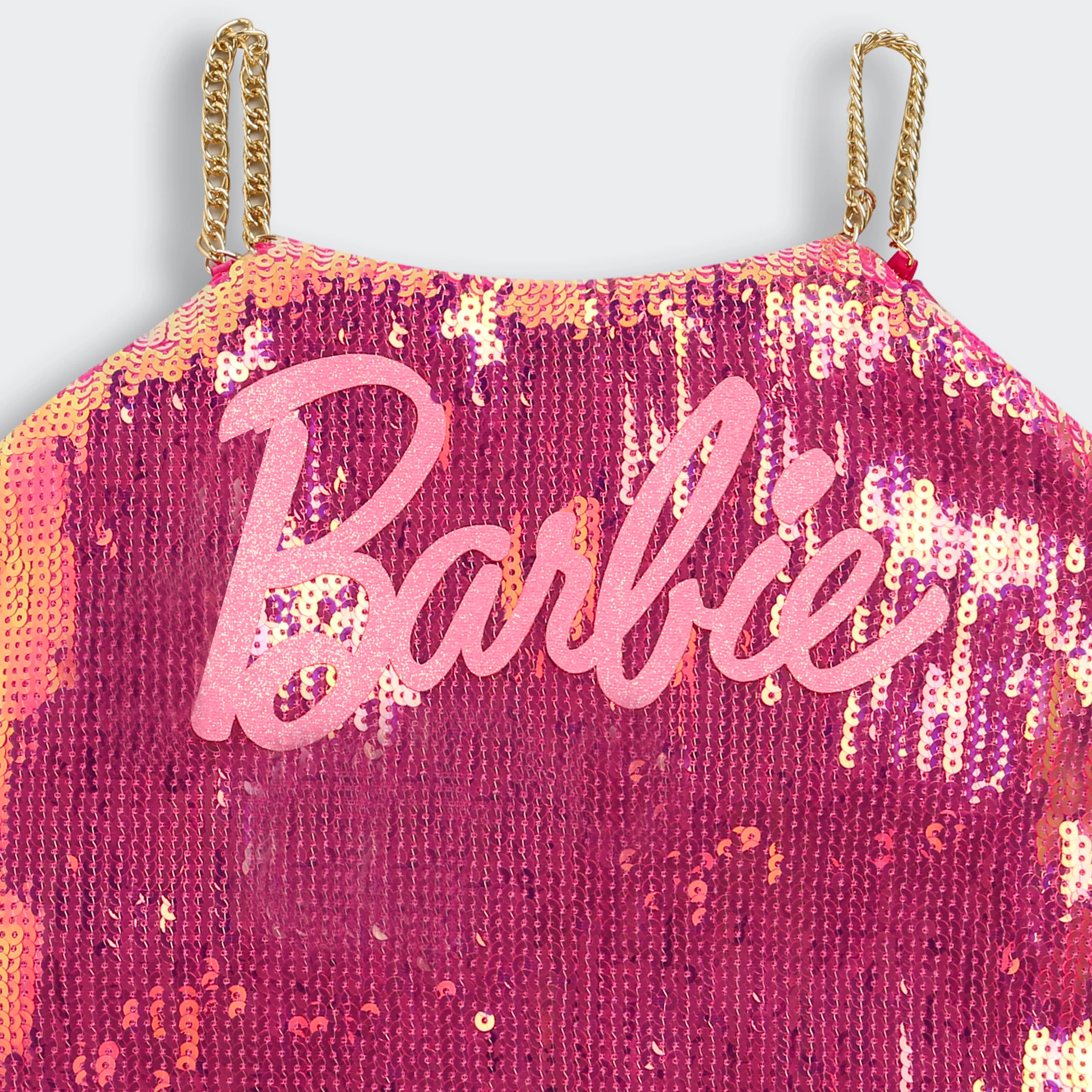 Girls Barbie Pink Sequin Top BATP2023 - Image 5