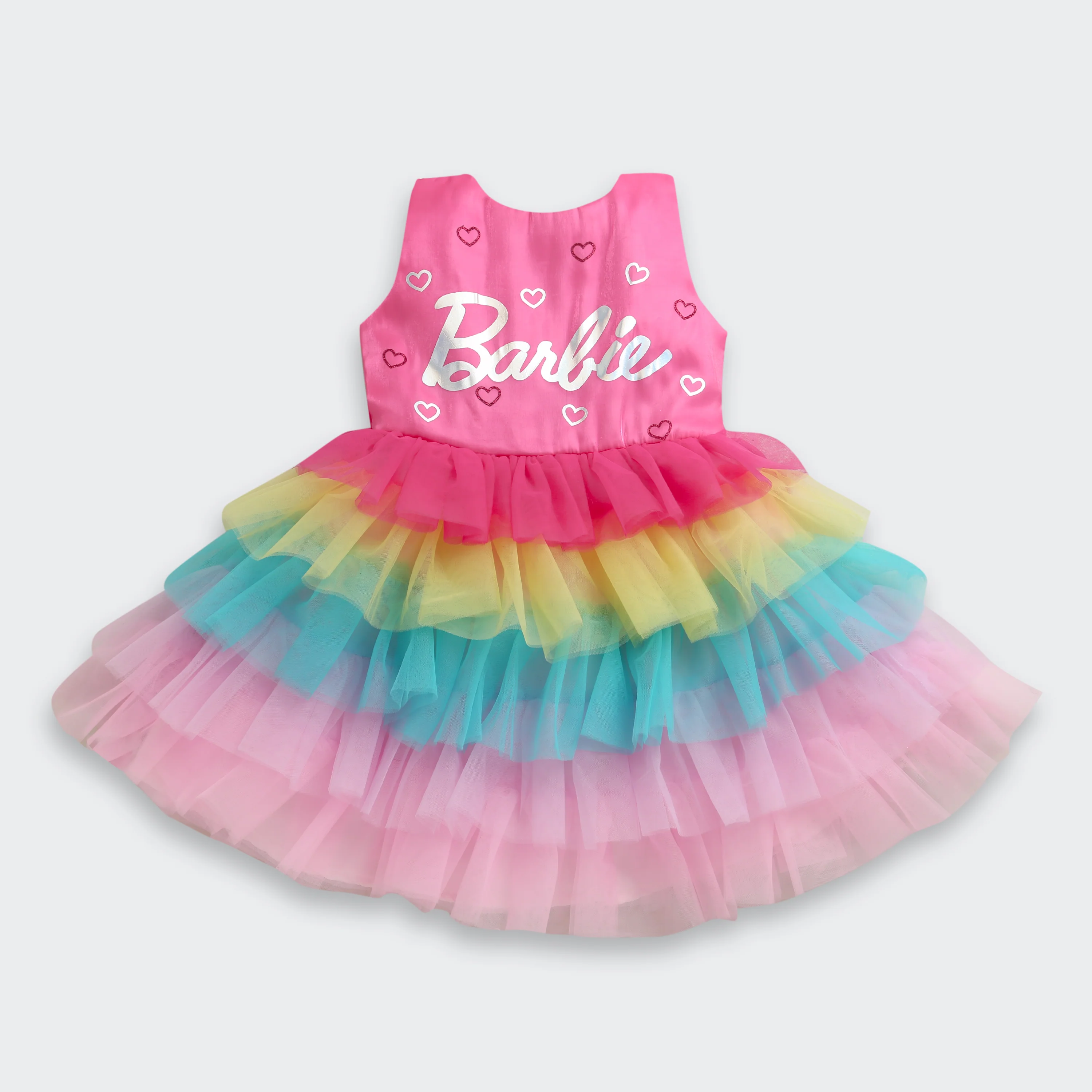 Girls Barbie Rainbow Tulle Dress BAF222 - Image 5