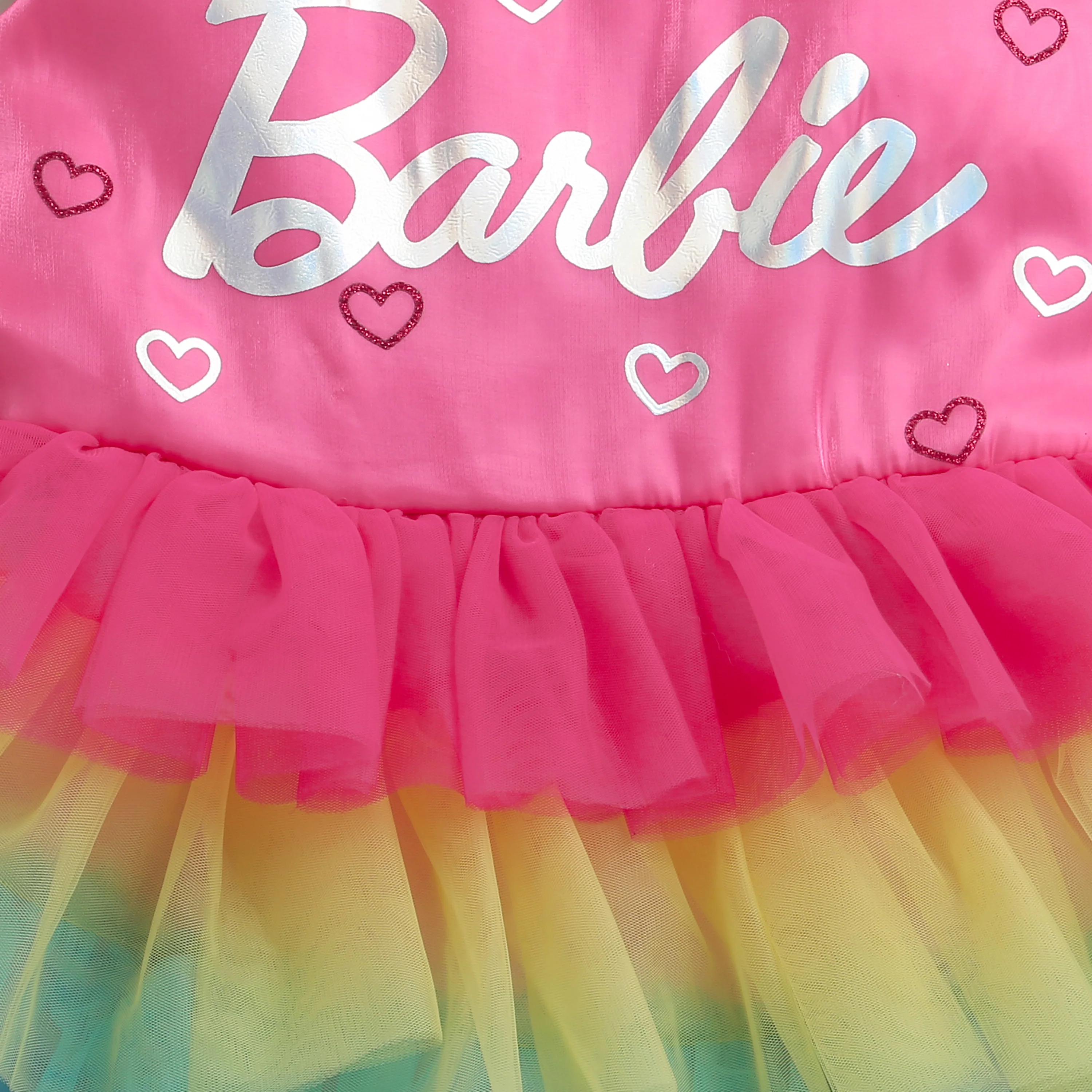 Girls Barbie Rainbow Tulle Dress BAF222 - Image 6