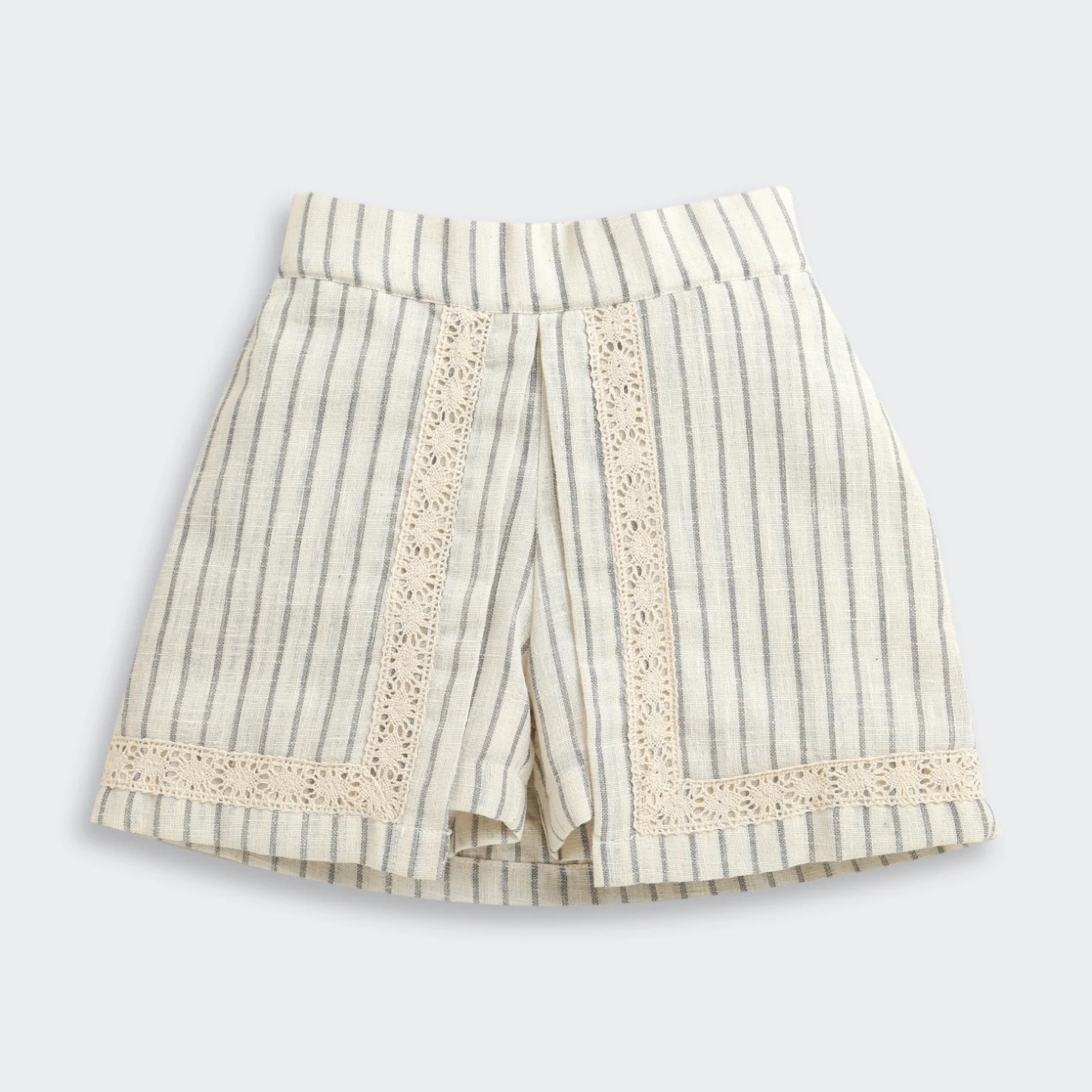 Girls Beige Stripe Top & Shorts Set 3119 - Image 11