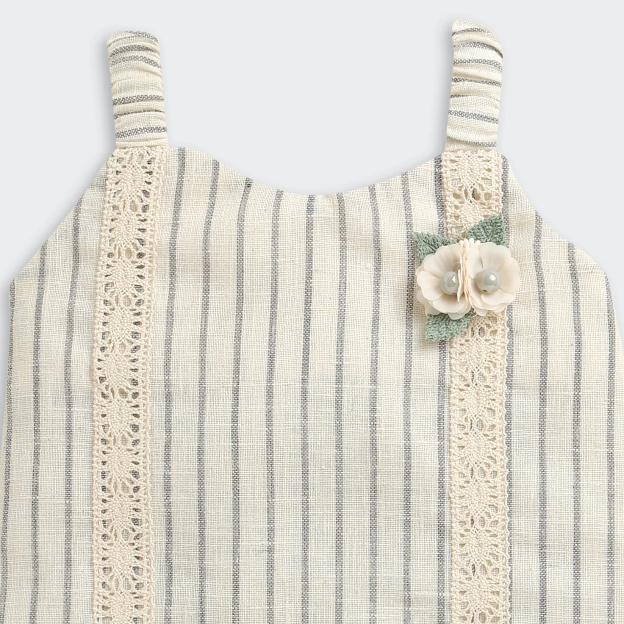 Girls Beige Stripe Top & Shorts Set 3119 - Image 8