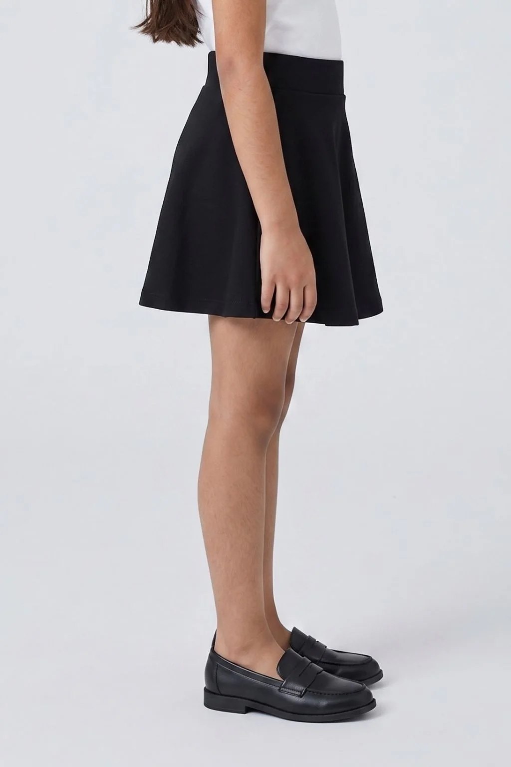 Girls Black Pleated Knit Skirt S801 - Image 4