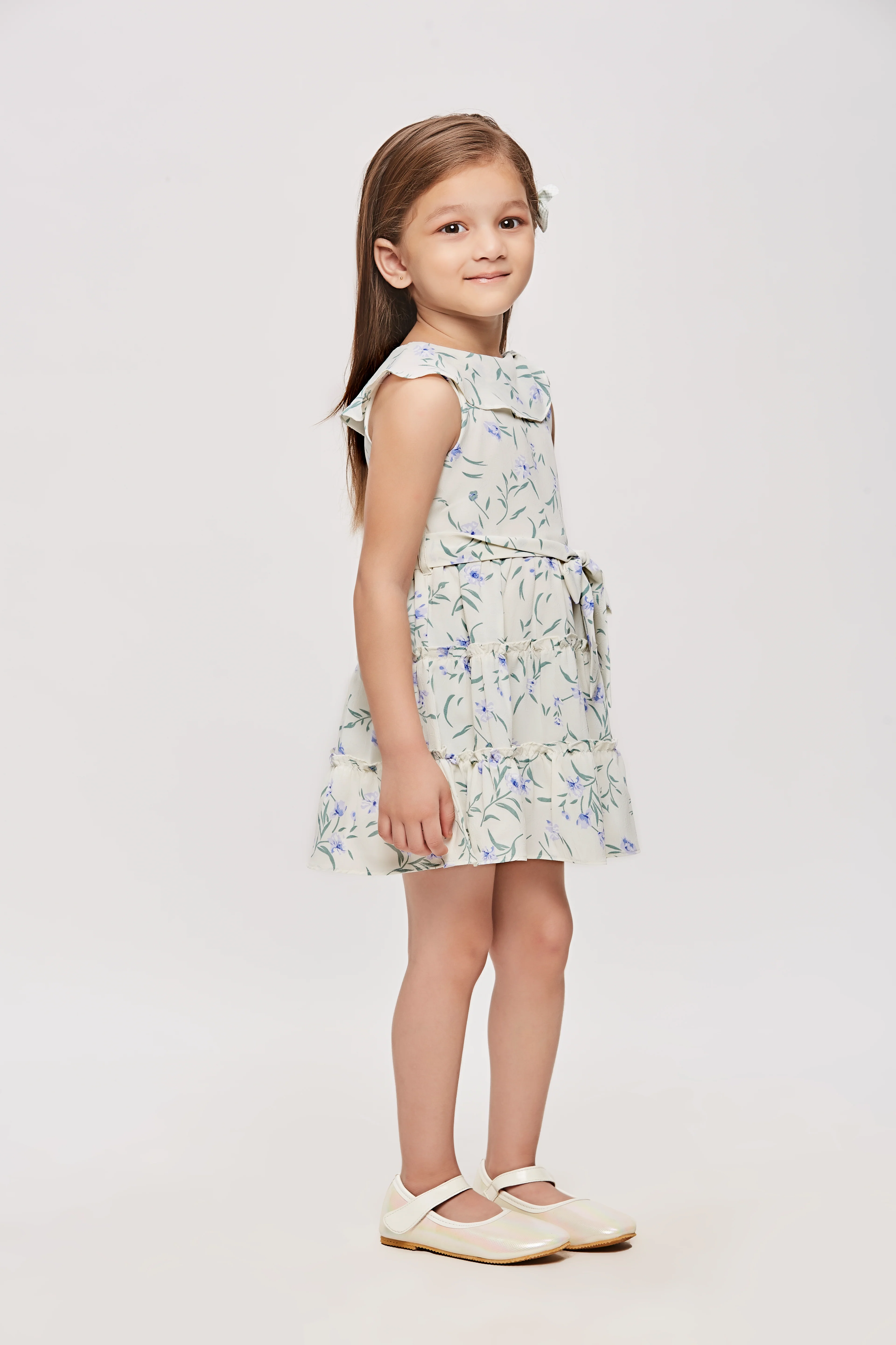 Blue Floral Tie-Waist Summer Dress TSM30471 - Image 4