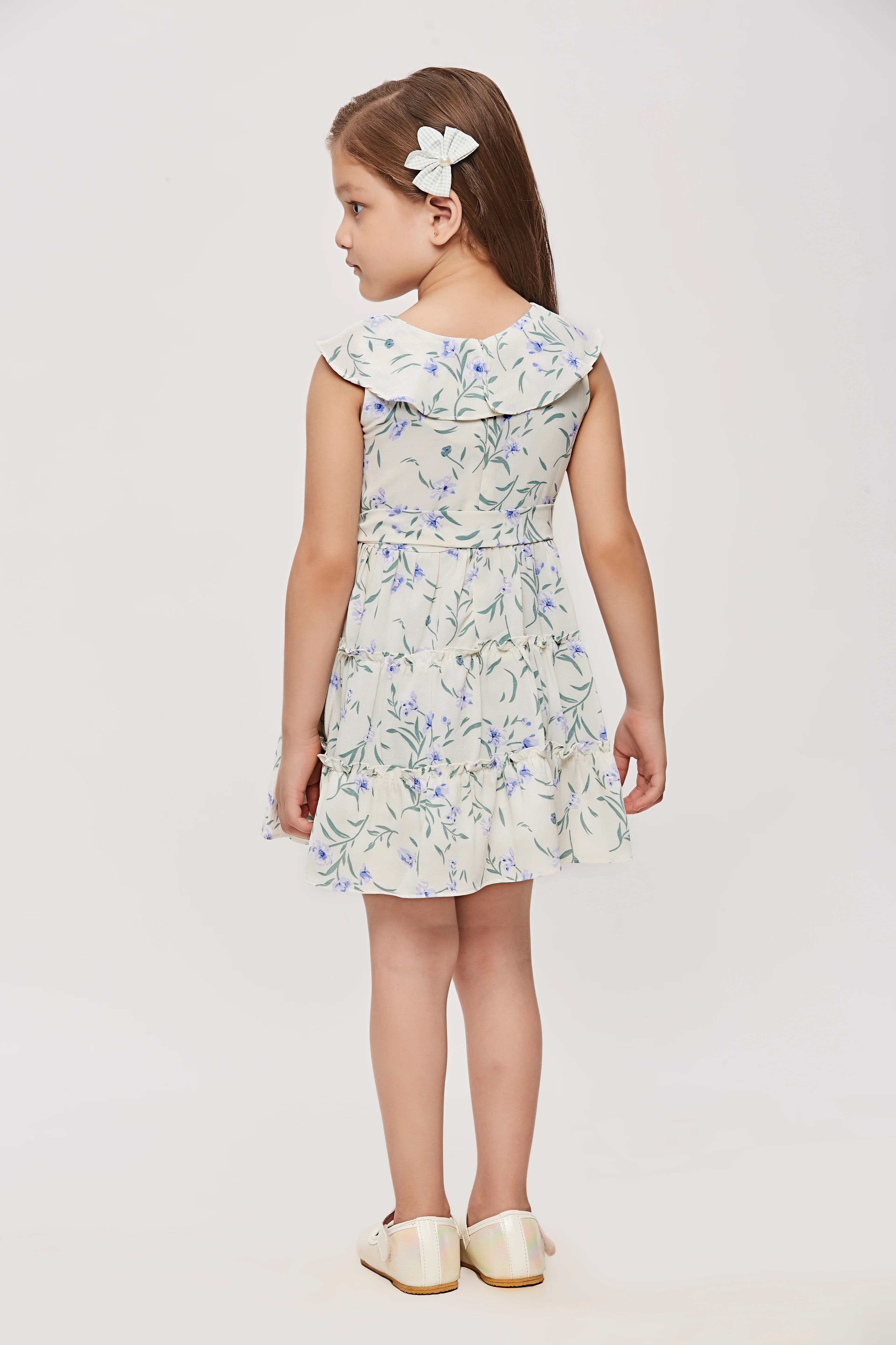 Blue Floral Tie-Waist Summer Dress TSM30471 - Image 5