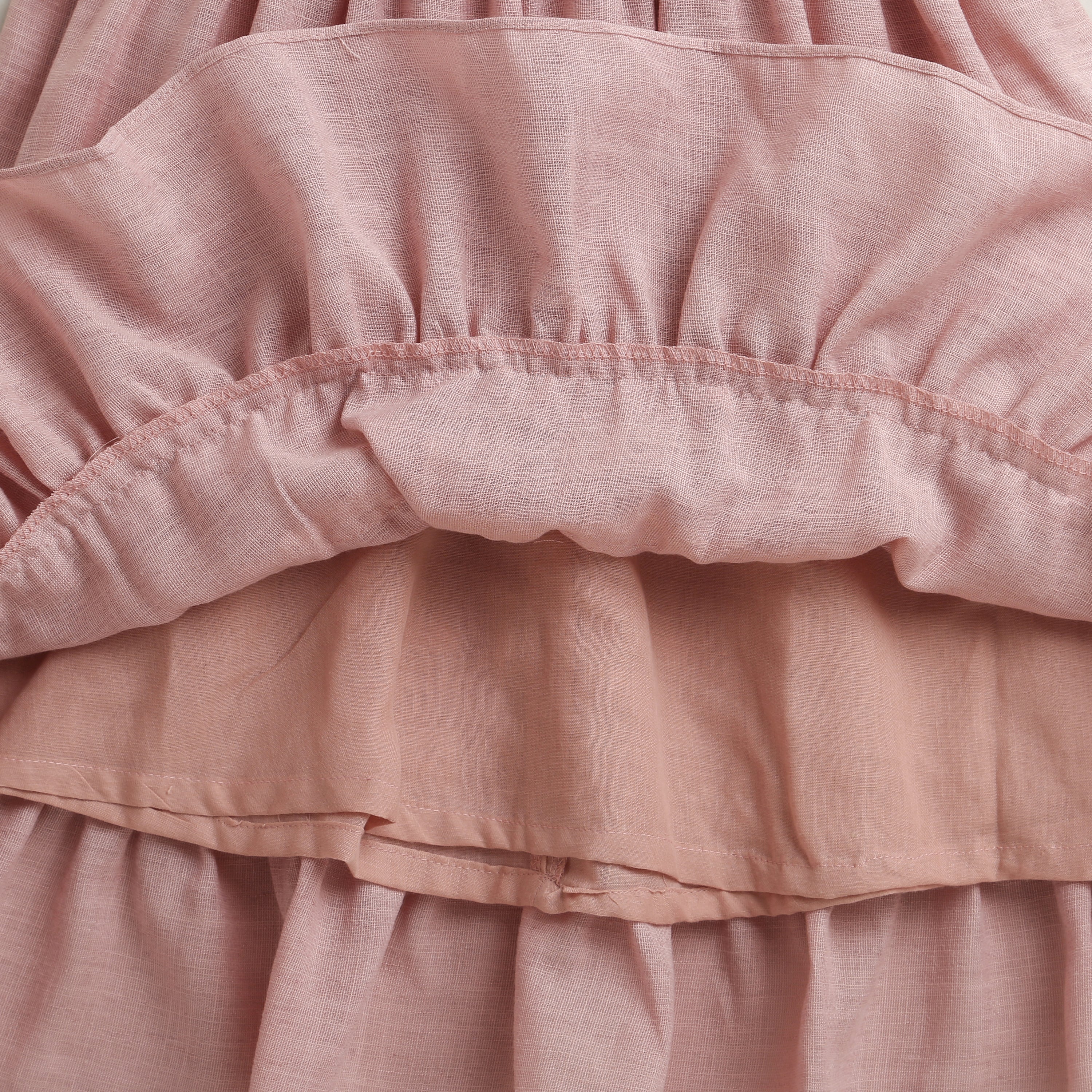 Girls Dusty Pink Lace Trim Dress M2440 - Image 9