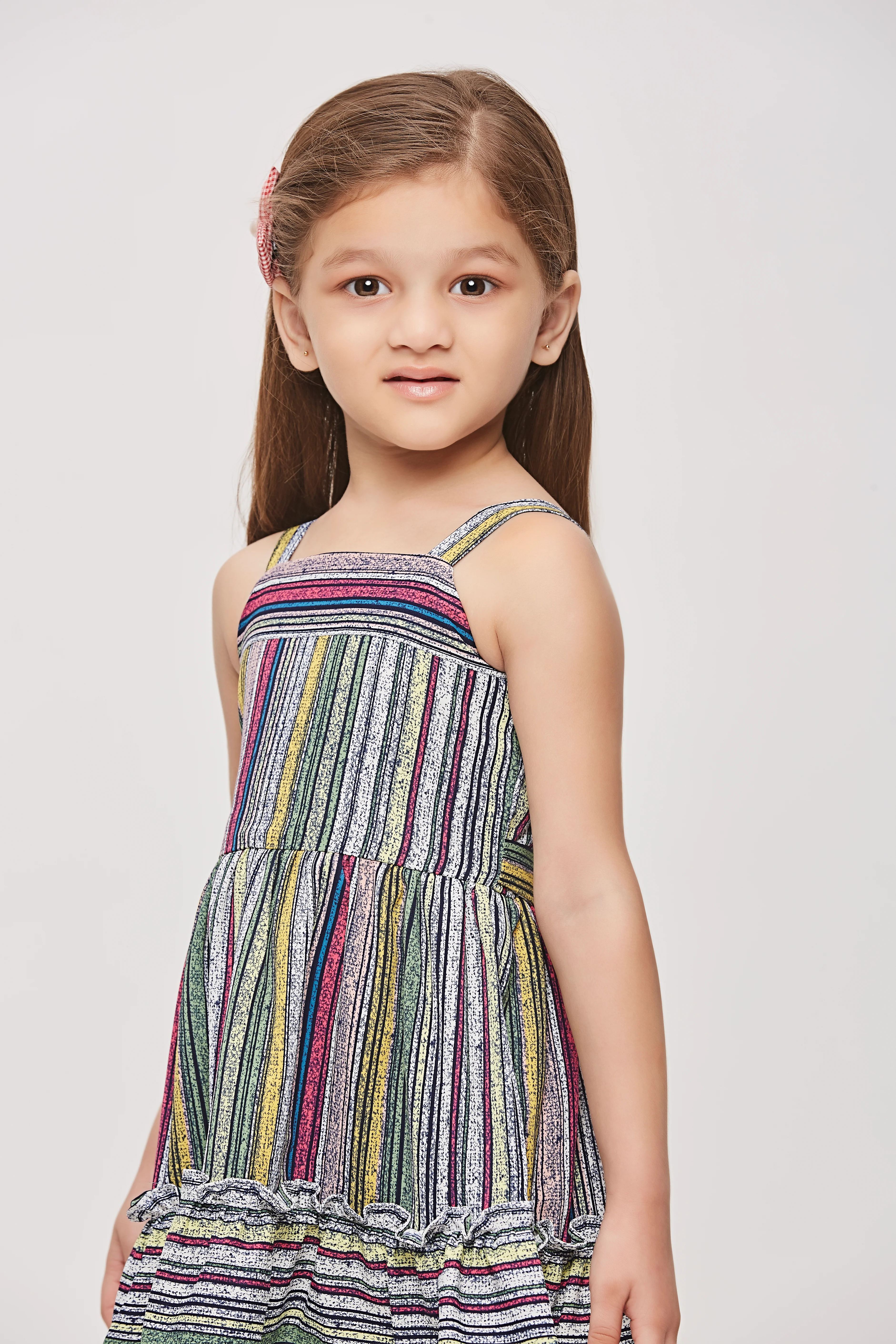 Girls Green Abstract Print Strappy Dress TSM30455 - Image 5