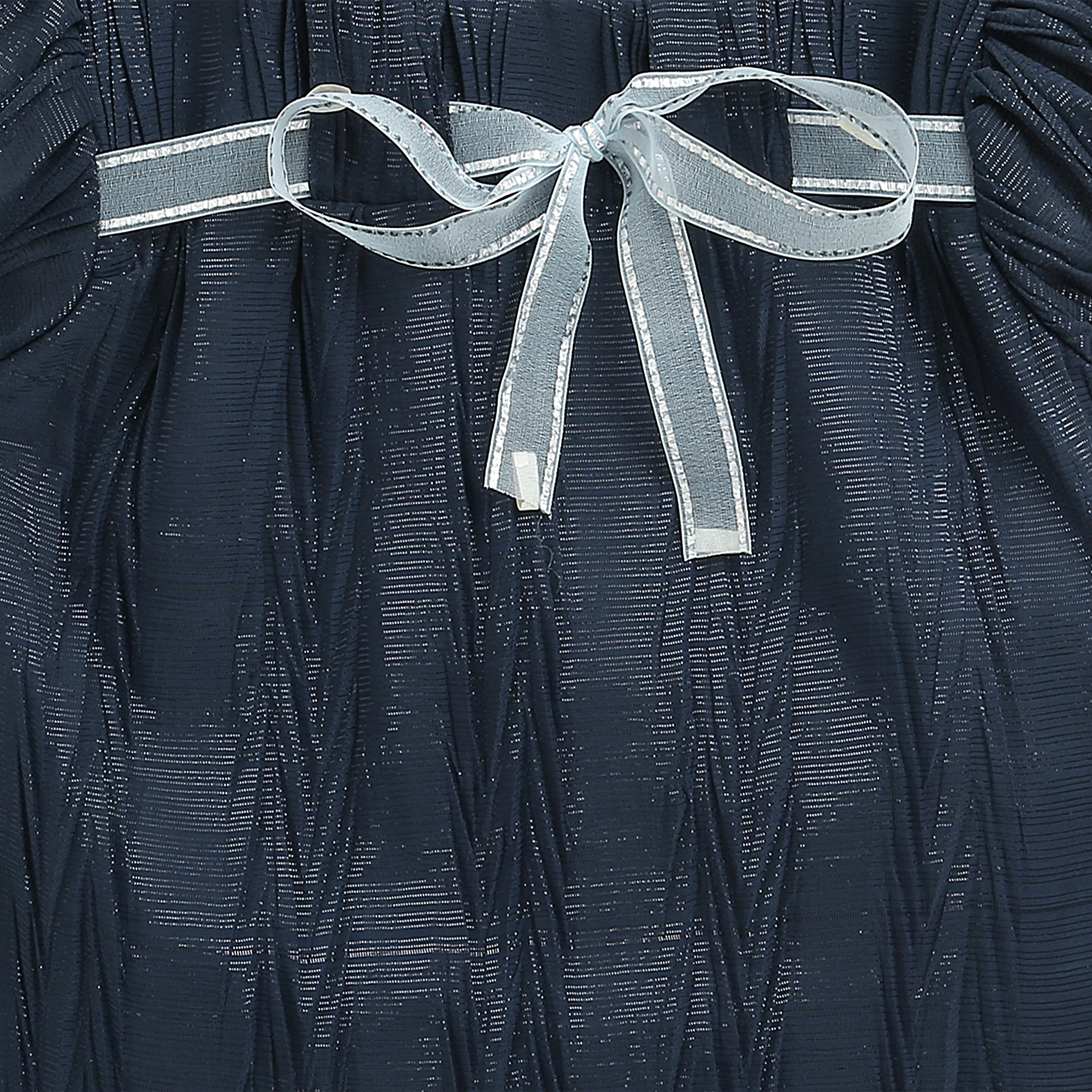 Navy Blue Bow Detail Ruffle Top TG6361 - Image 8