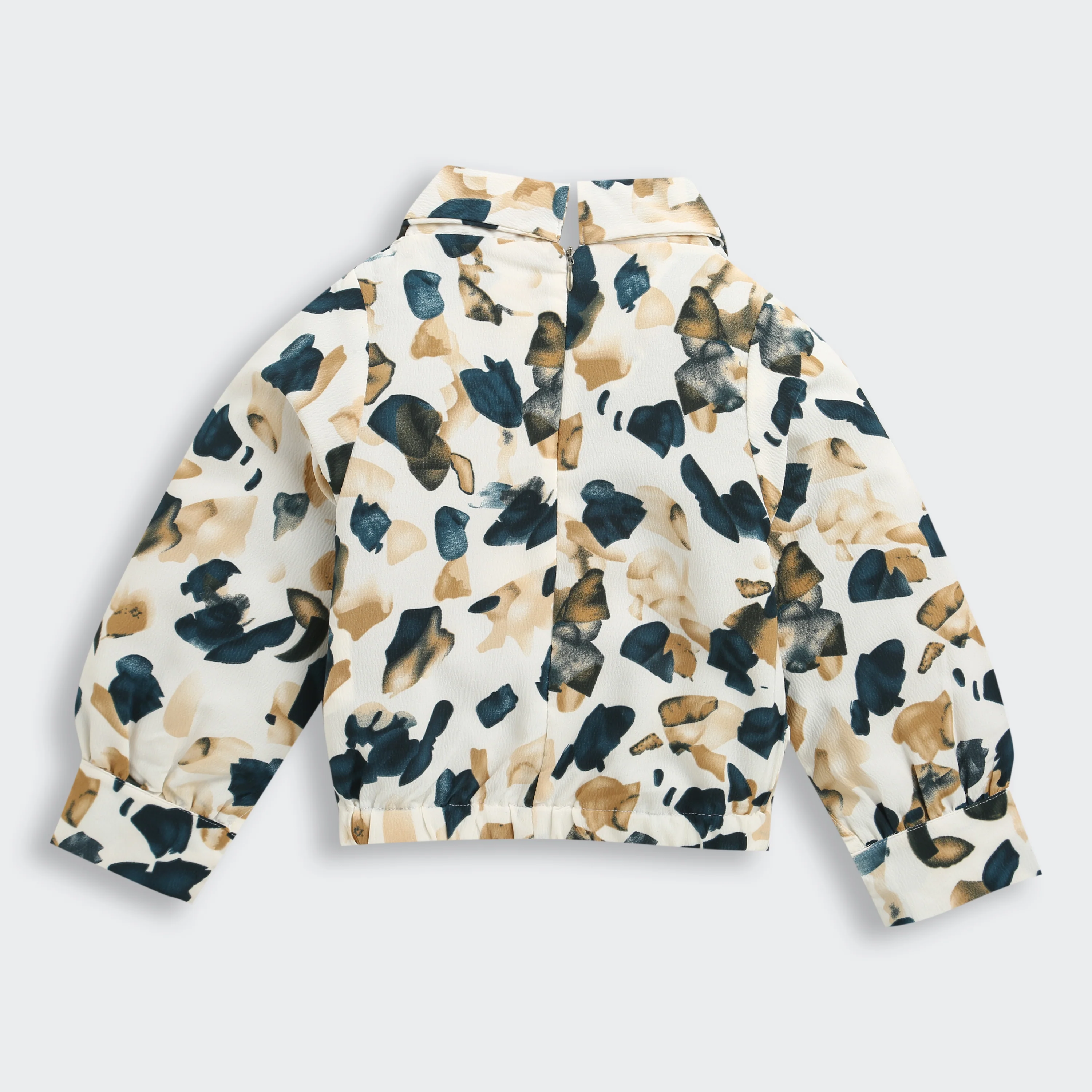Girls Printed Shirt with Front Tie Style TG6286 - Image 6