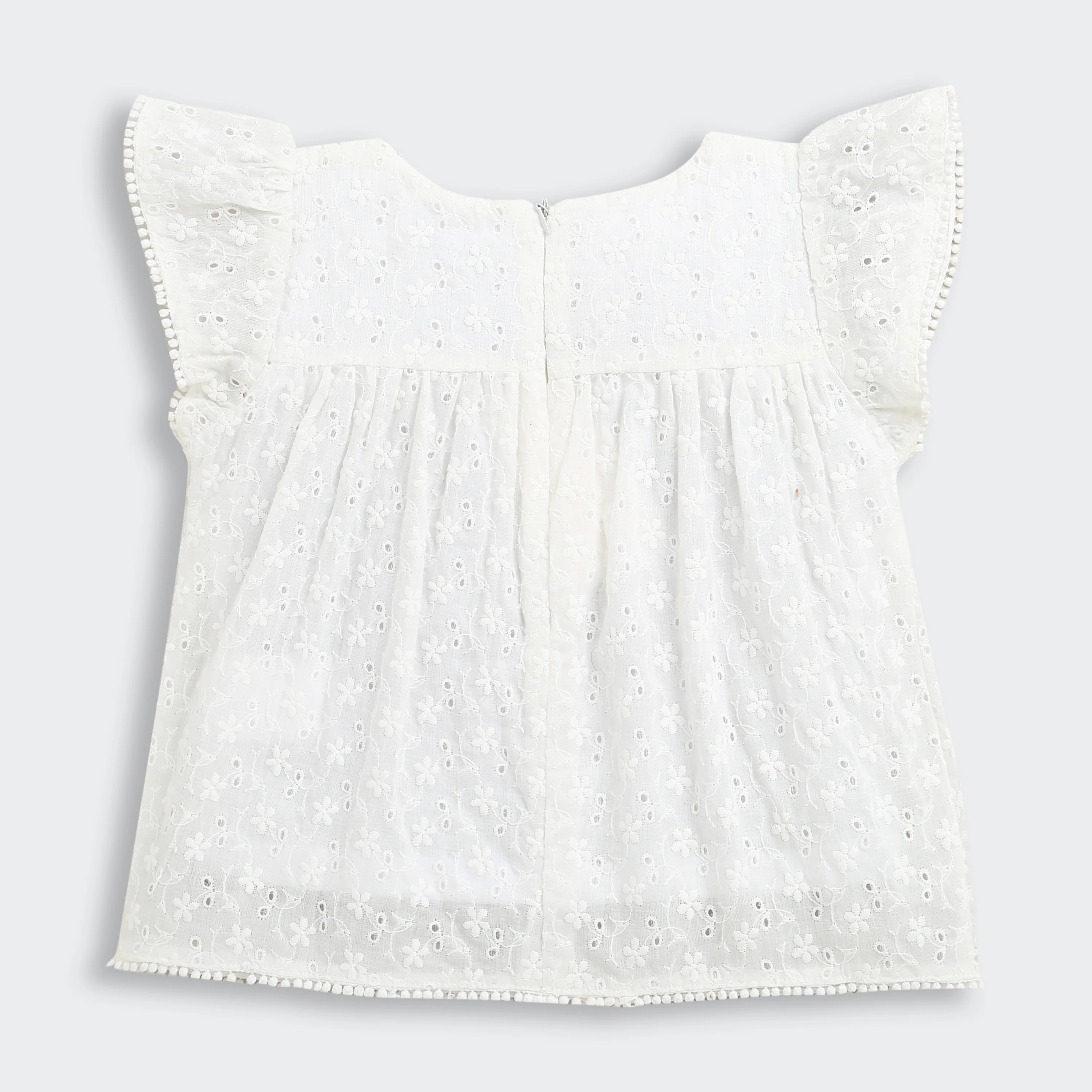 Girls White Fancy Lace Yoke Top TG6335 - Image 6