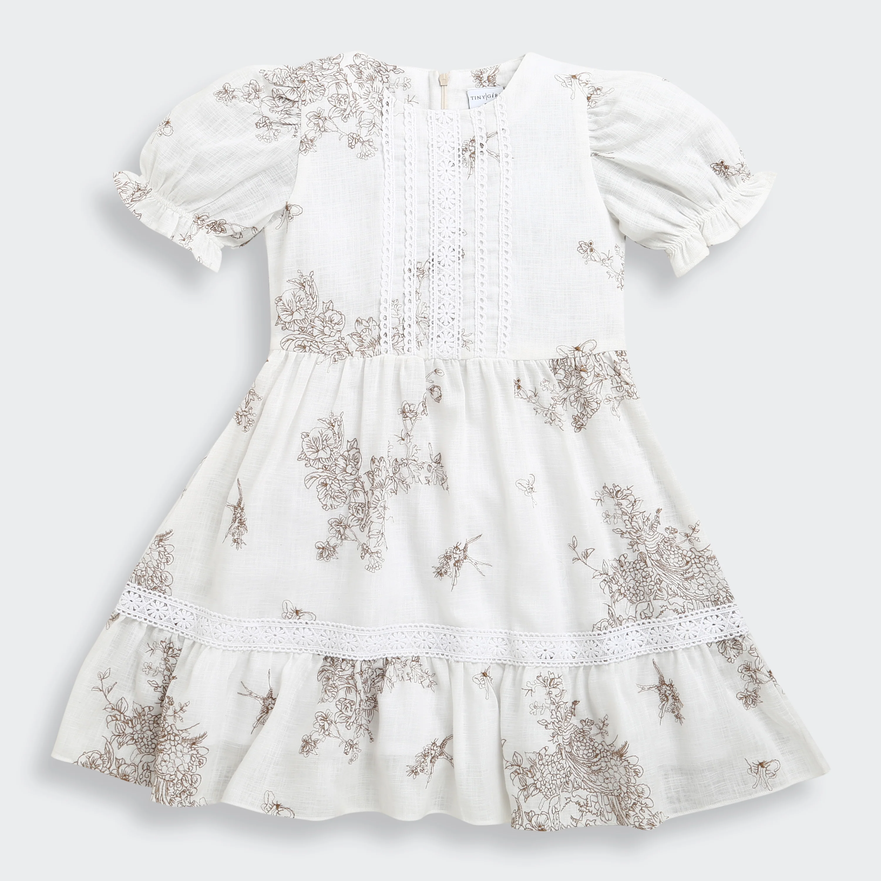 Girls White Floral Summer Dress M2409 - Image 5