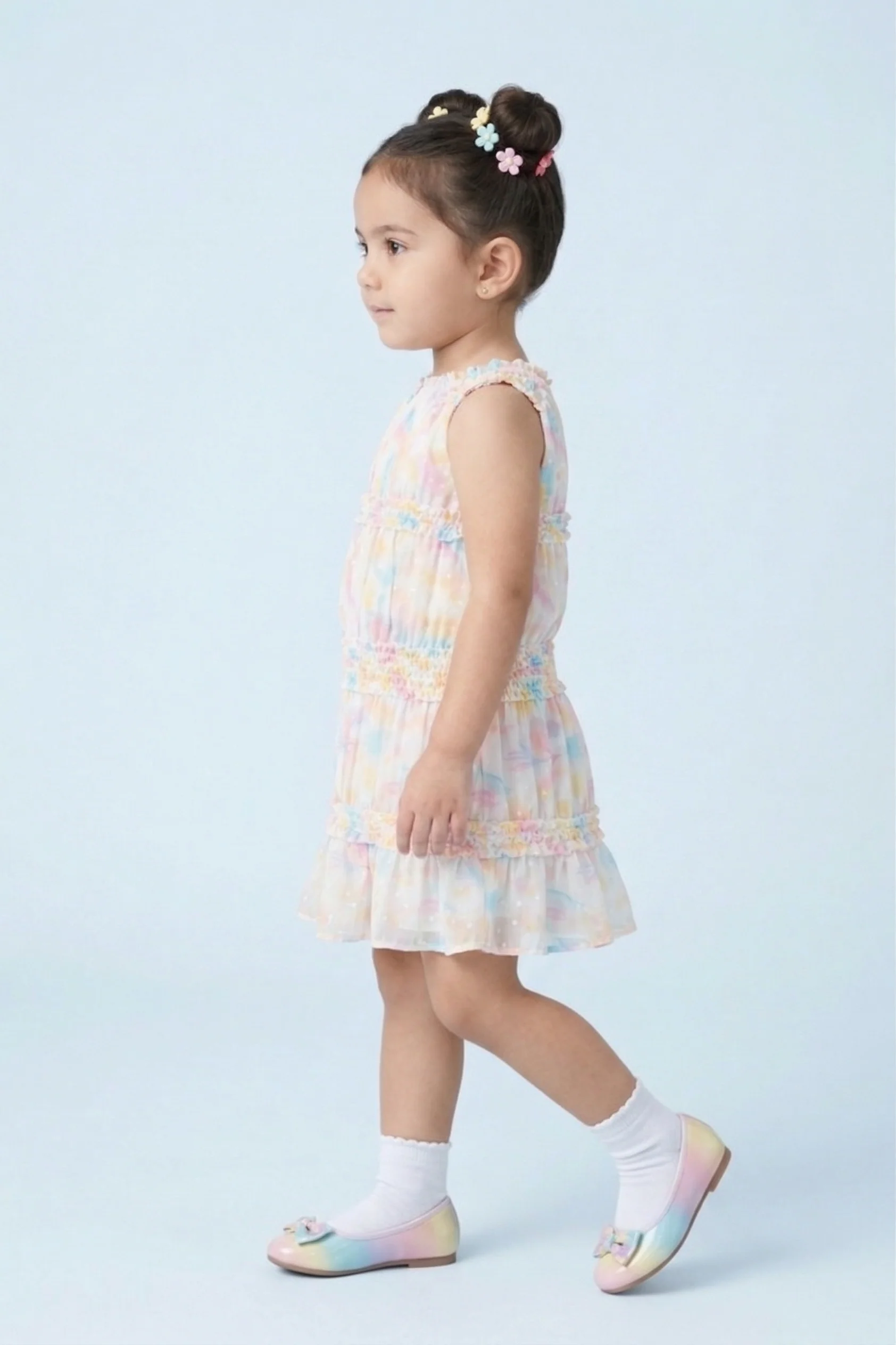 Girls Yellow Ruffle Tier Dress TSM30570 - Image 4