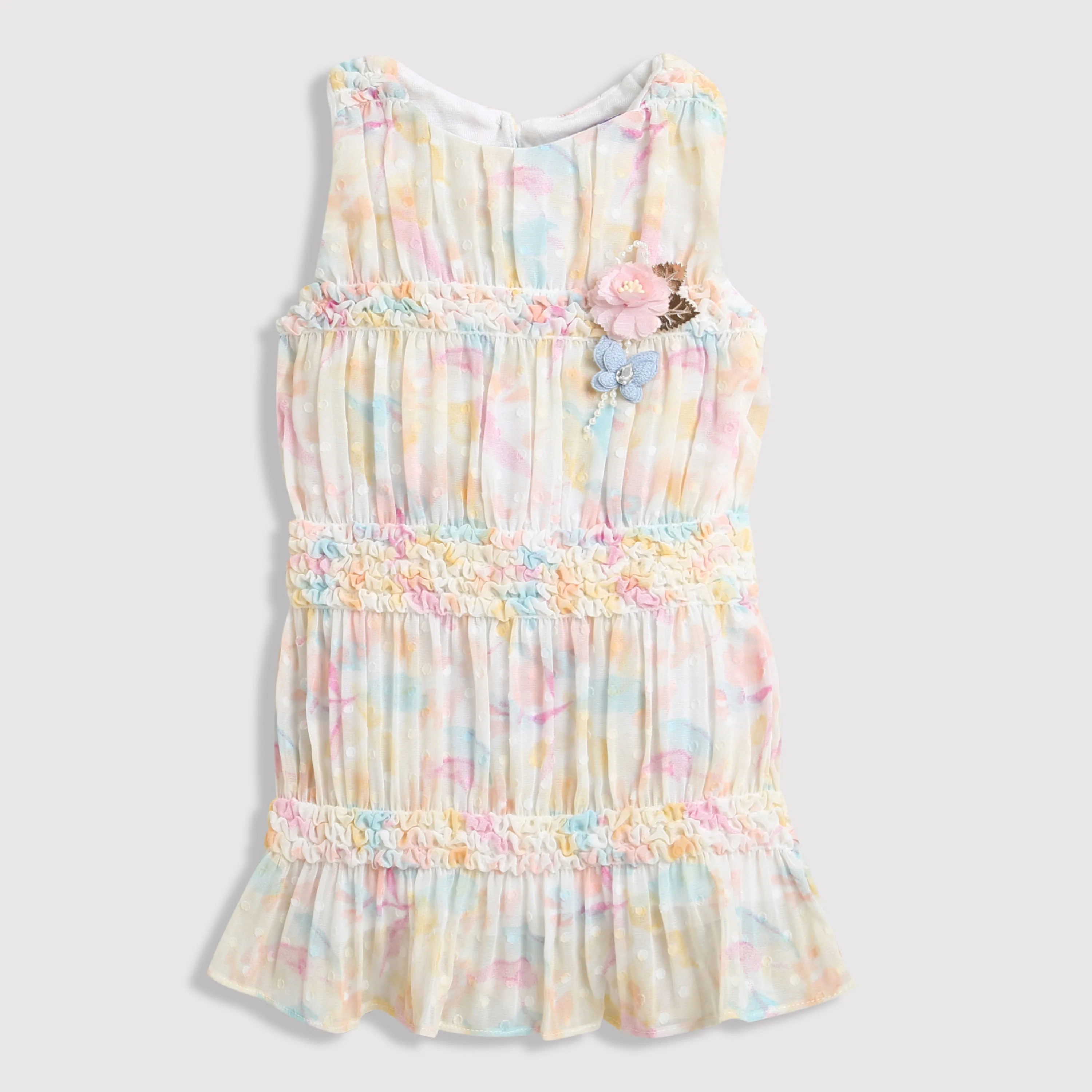 Girls Yellow Ruffle Tier Dress TSM30570 - Image 5