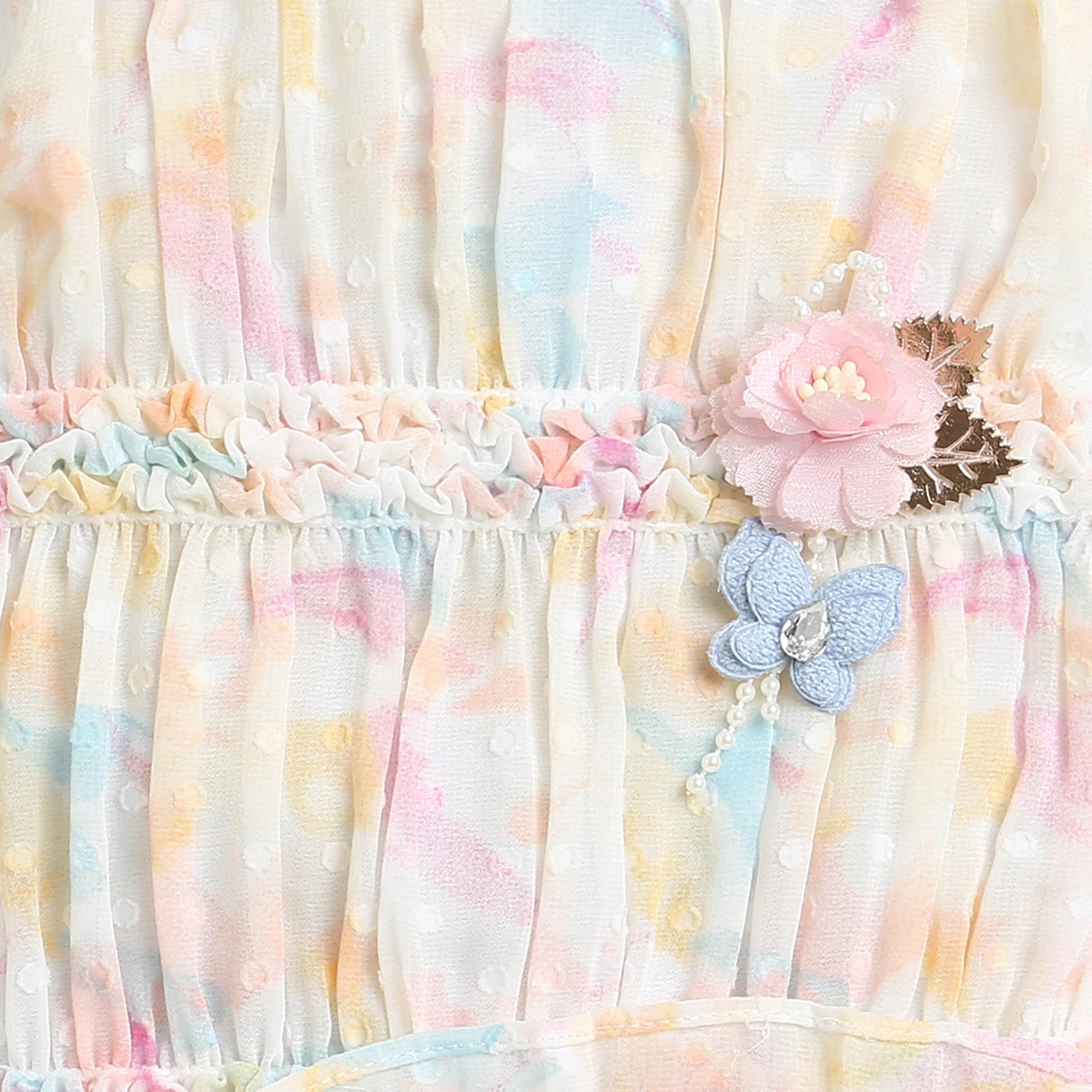 Girls Yellow Ruffle Tier Dress TSM30570 - Image 7