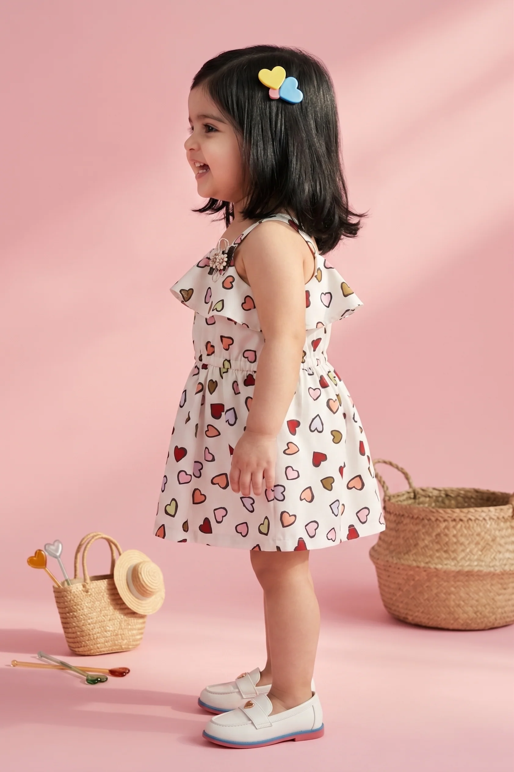 Heart Print Baby Girl Dress TSIJP014 - Image 3