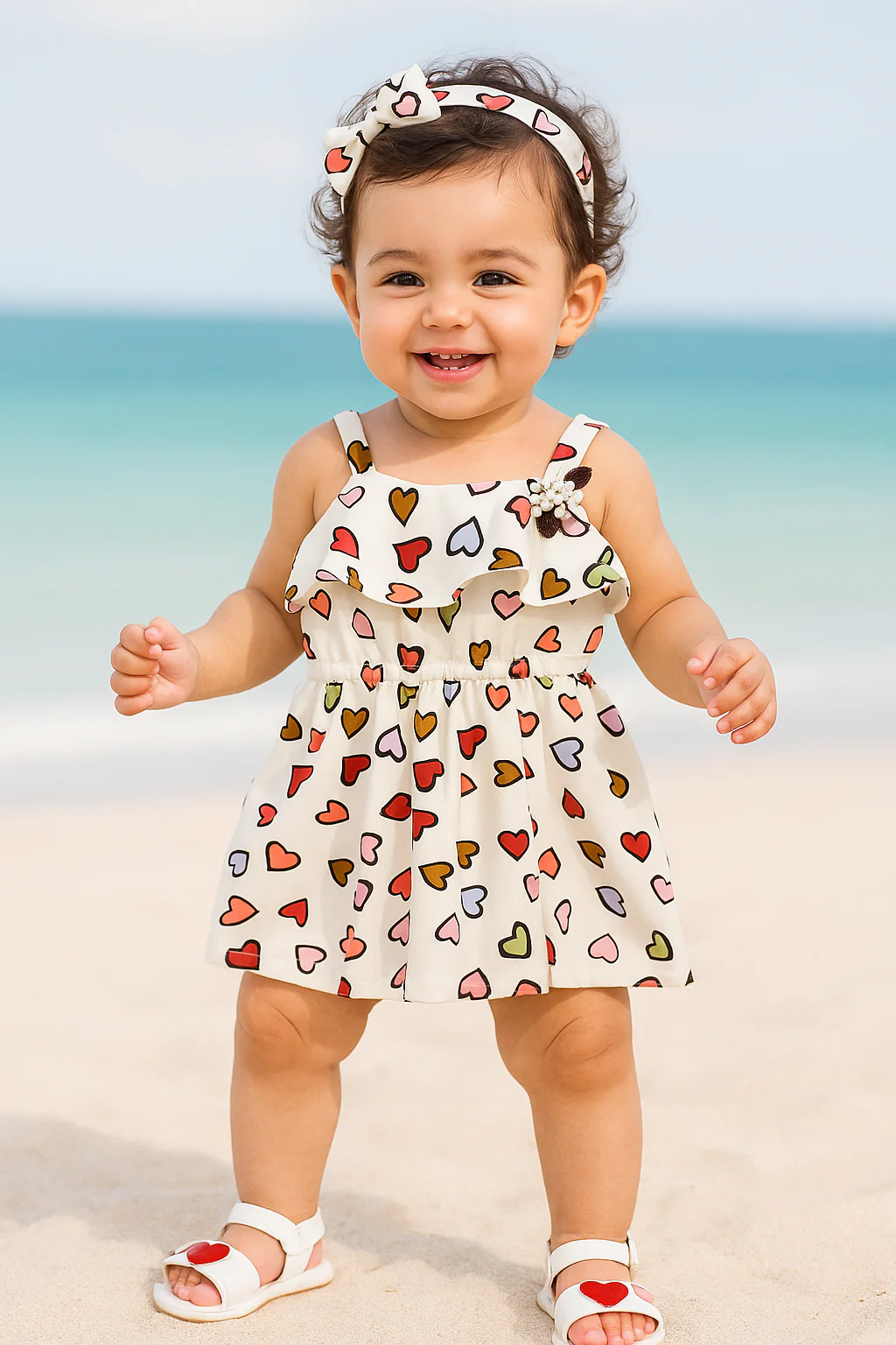 Heart Print Baby Girl Dress TSIJP014 - Image 5