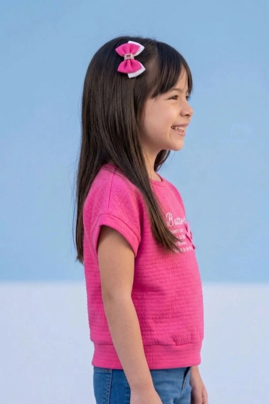 Hot Pink Butterfly Textured Top TG6171 - Image 3