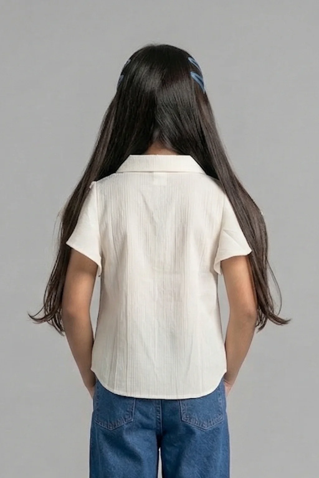 Ivory Flutter Sleeve Pleated Top TG6142 - Image 2
