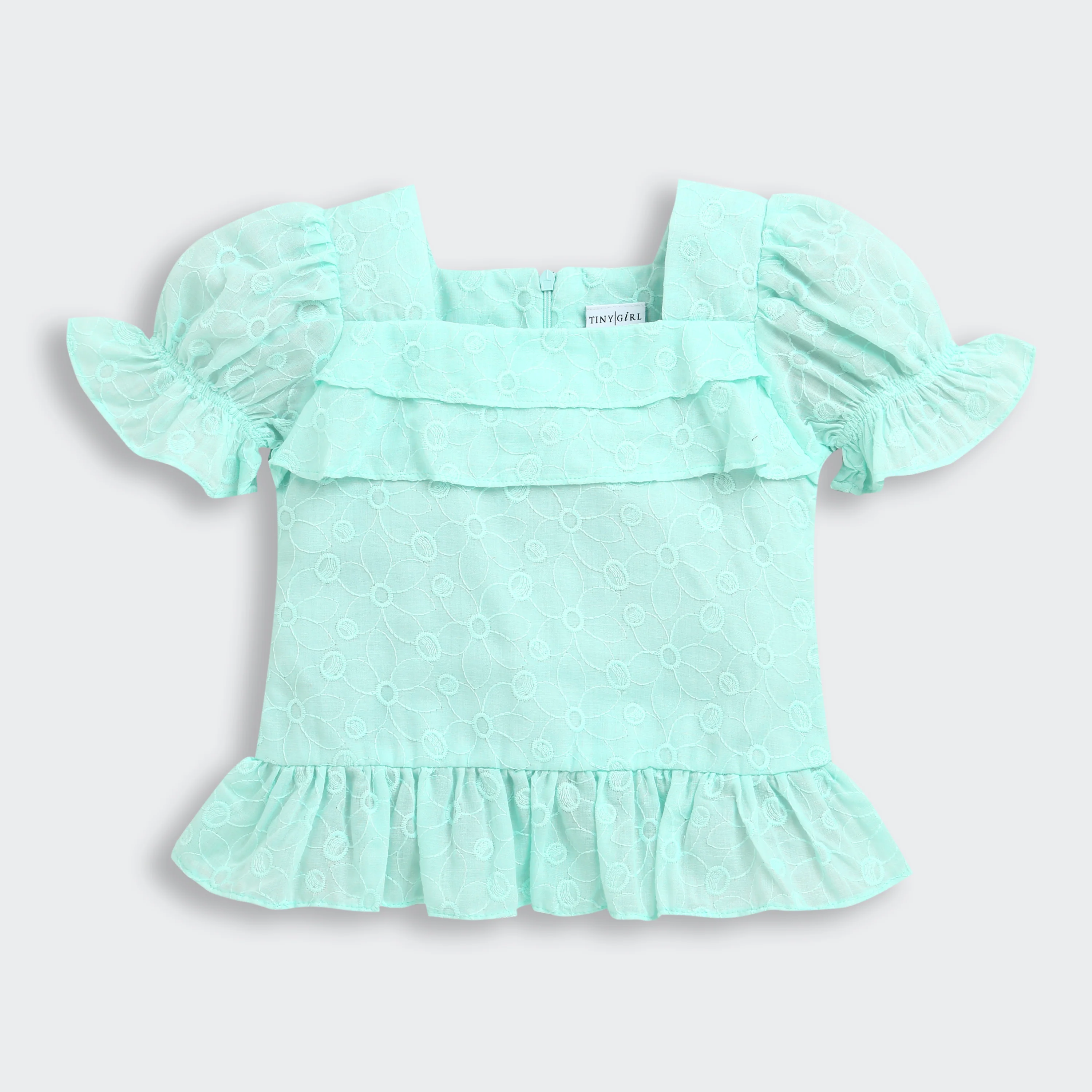 Kids Blue Puff Sleeve Top TG6338 - Image 5