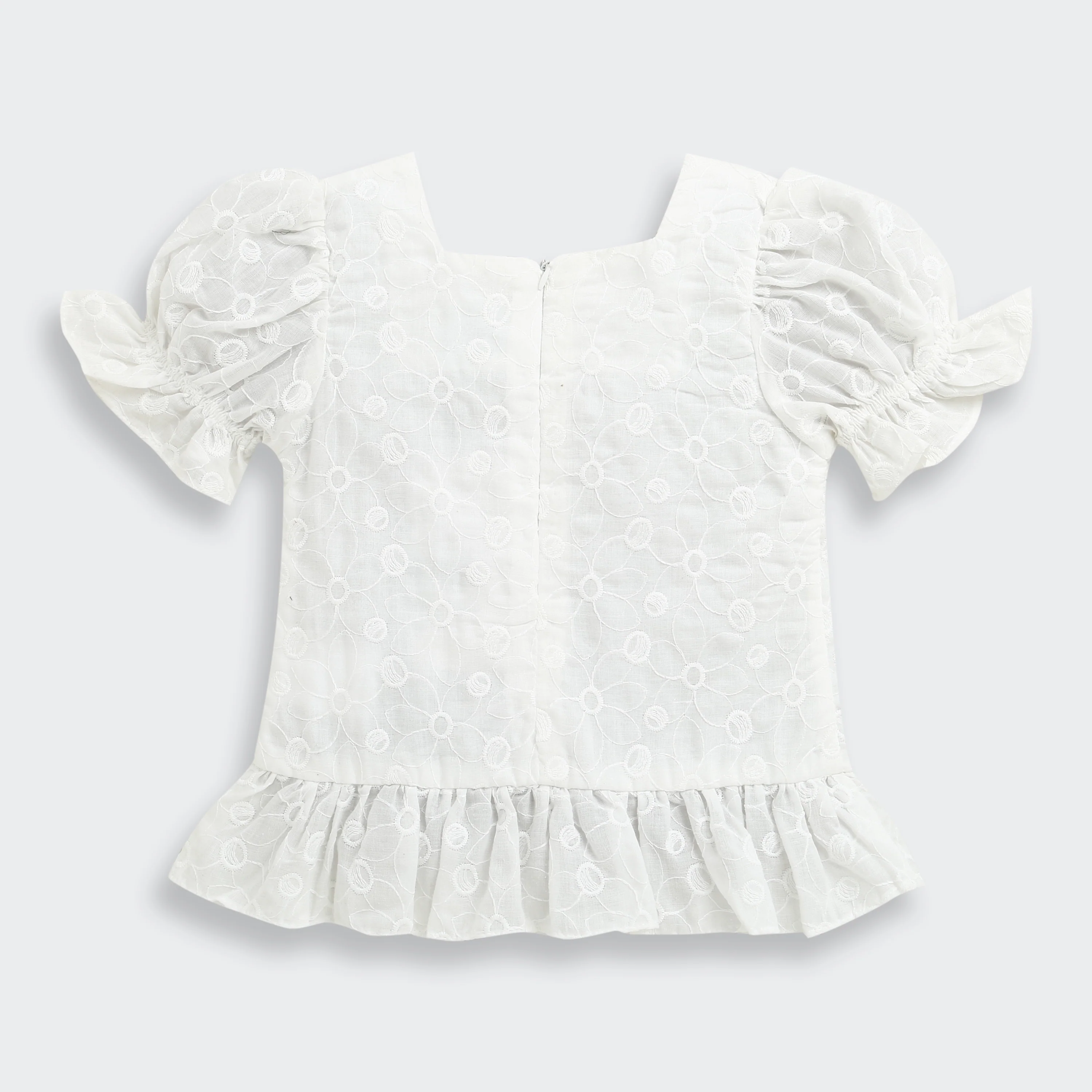 Kids White Puff Sleeve Top TG6338 - Image 6