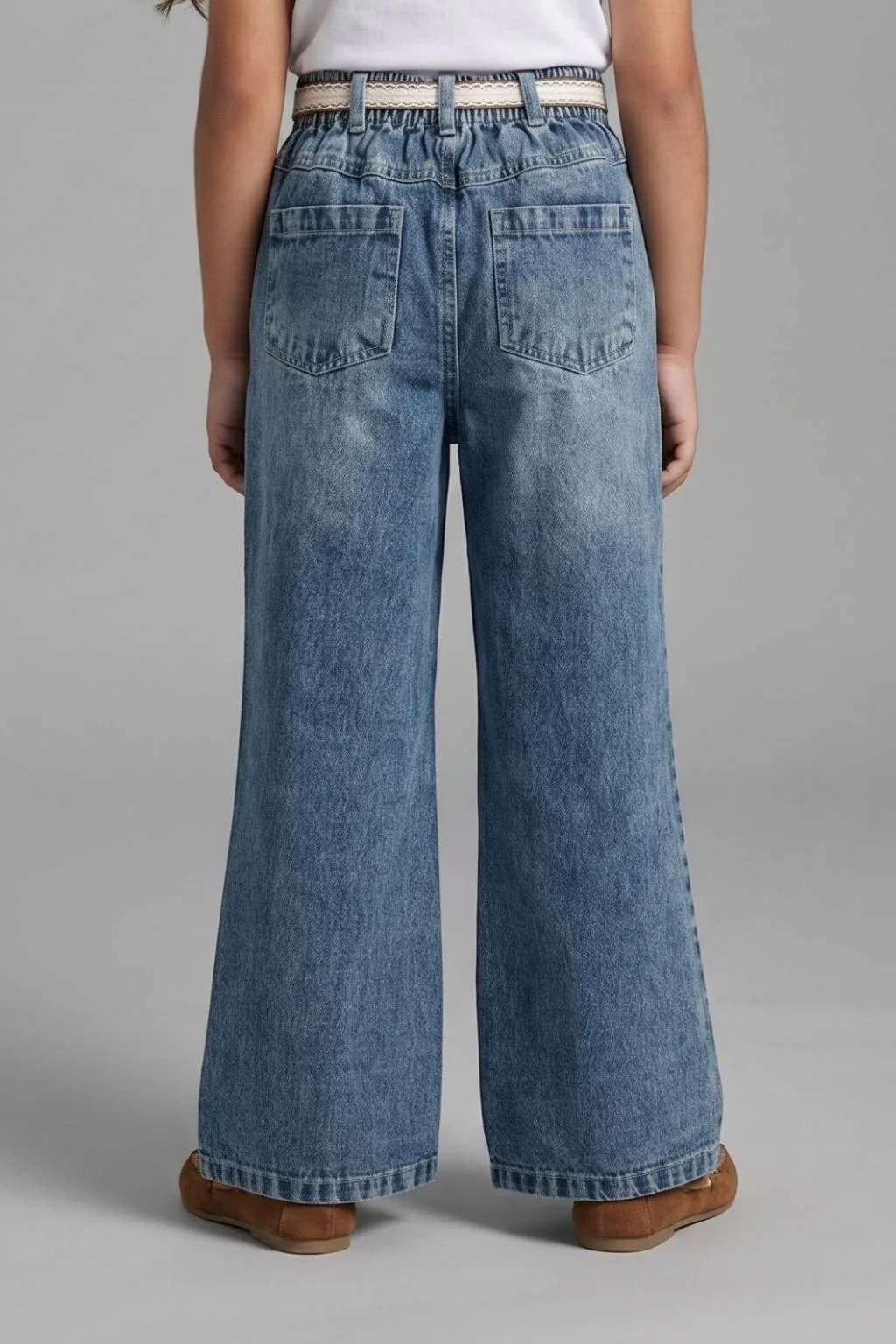 Light Blue Bear Patch Kids Jeans P1687 - Image 2