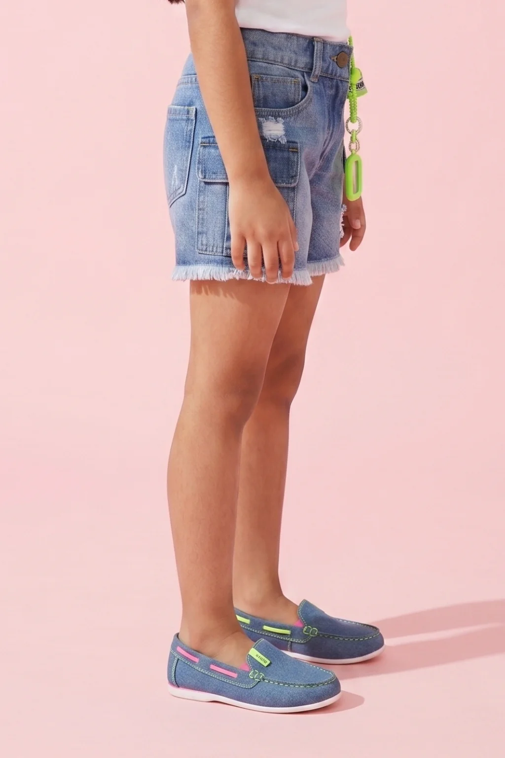 Light Blue Cargo Denim Shorts H982 - Image 3
