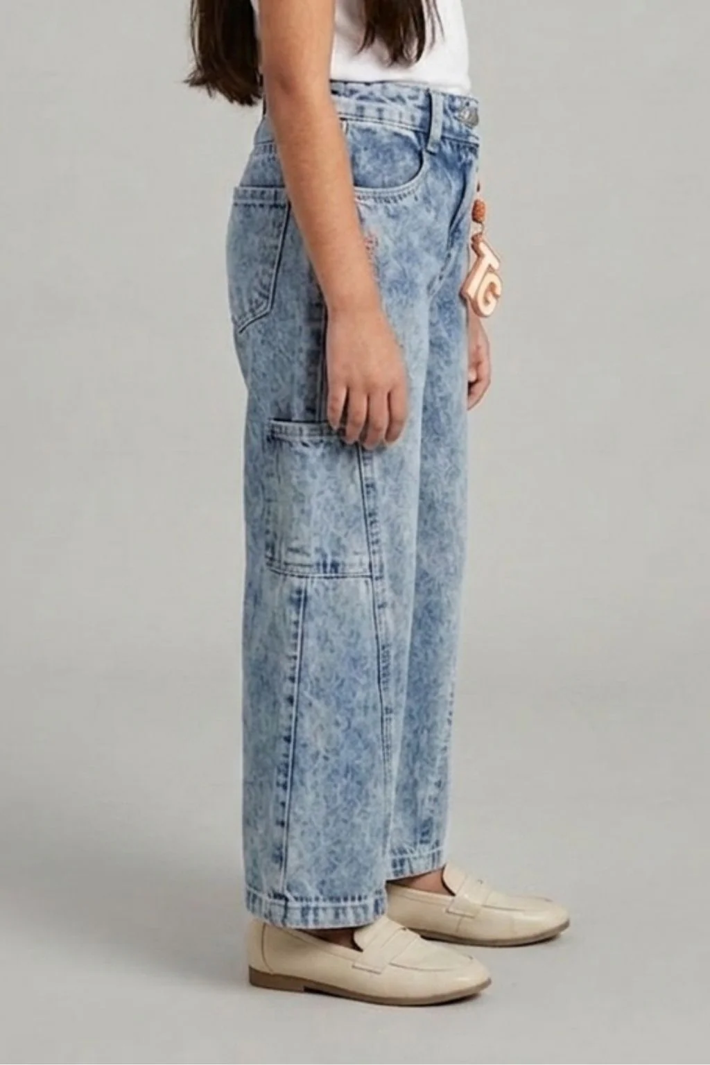 Light Blue Graffiti Print Denim Jeans 1633 - Image 3