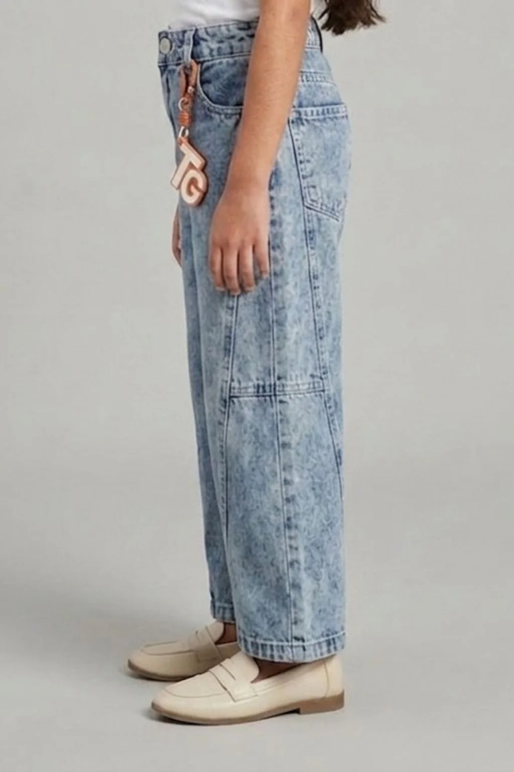 Light Blue Graffiti Print Denim Jeans 1633 - Image 4