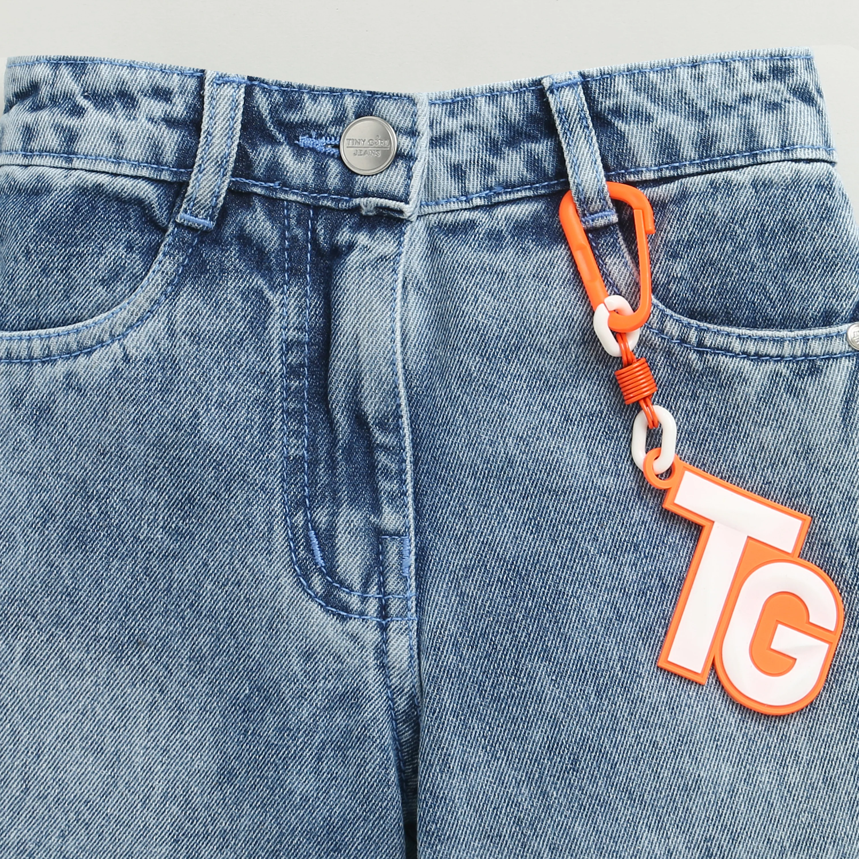 Light Blue Graffiti Print Denim Jeans 1633 - Image 7