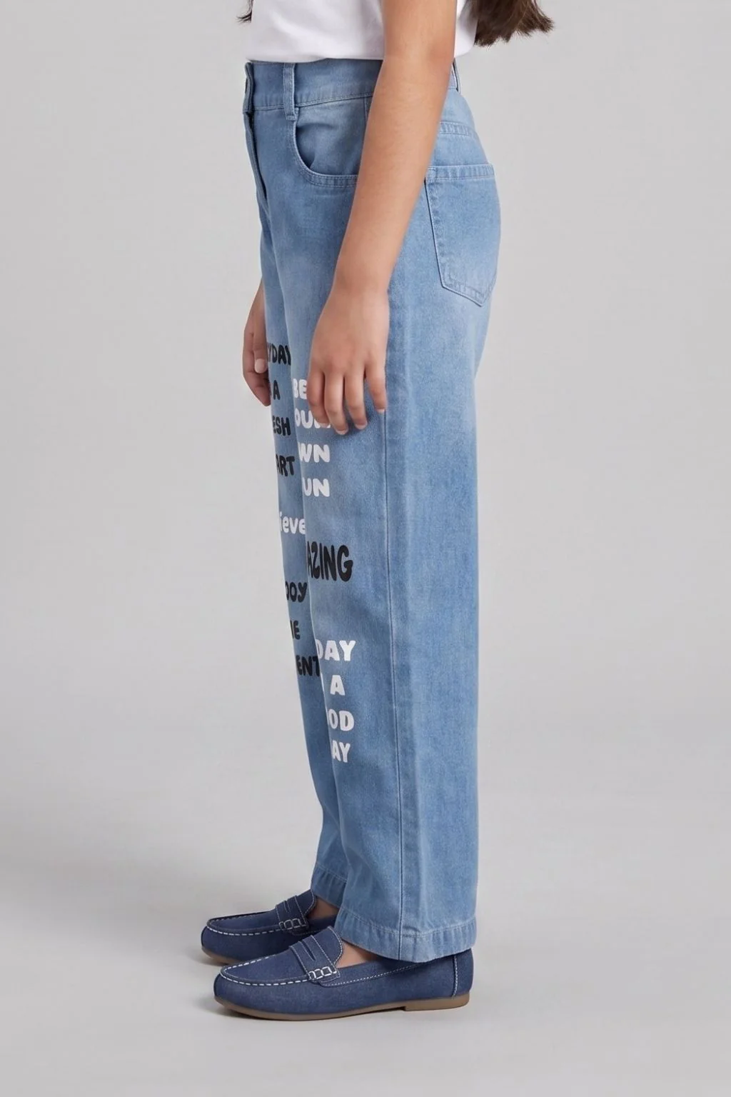 Light Blue Printed Street Style Jeans P1534 - Image 4