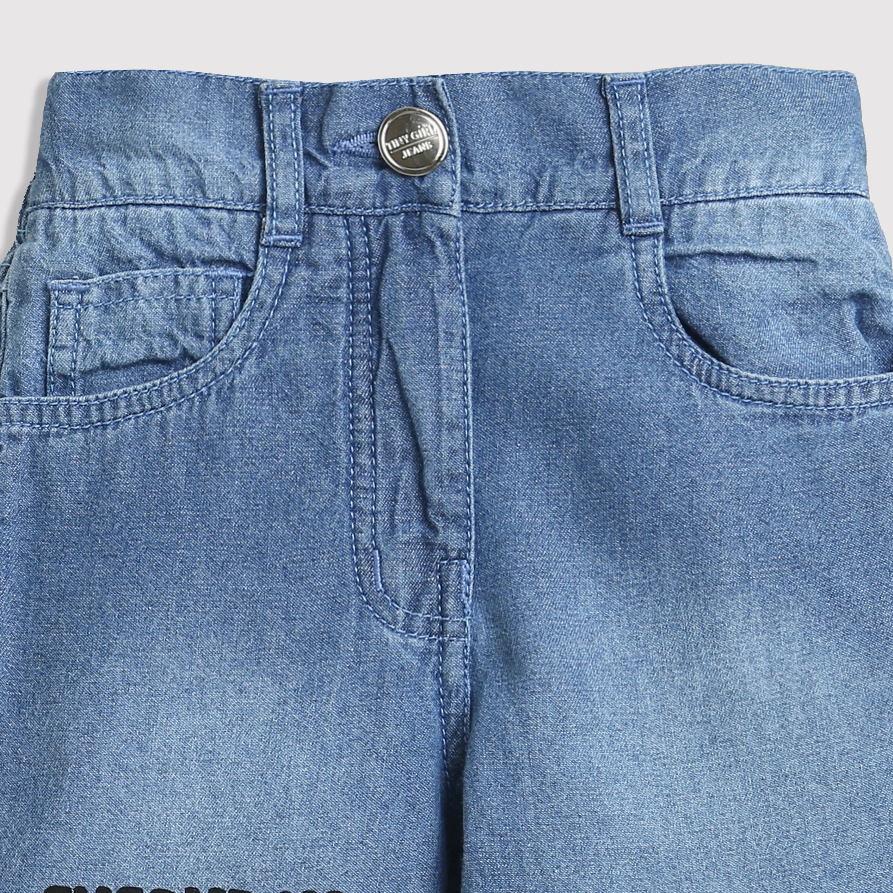 Light Blue Printed Street Style Jeans P1534 - Image 7