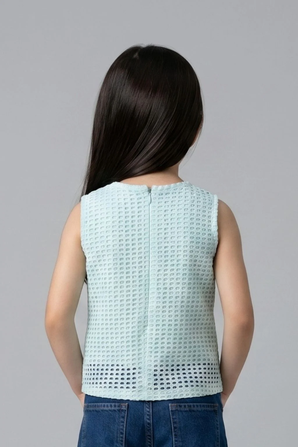 Light Blue Textured Top TG6367 - Image 2