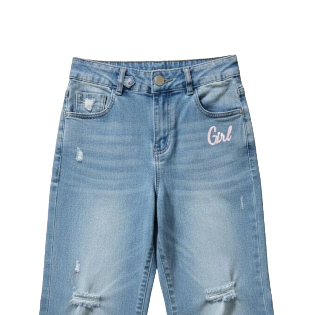 Light Blue Wide-Leg Denim Jeans P1515 - Image 6