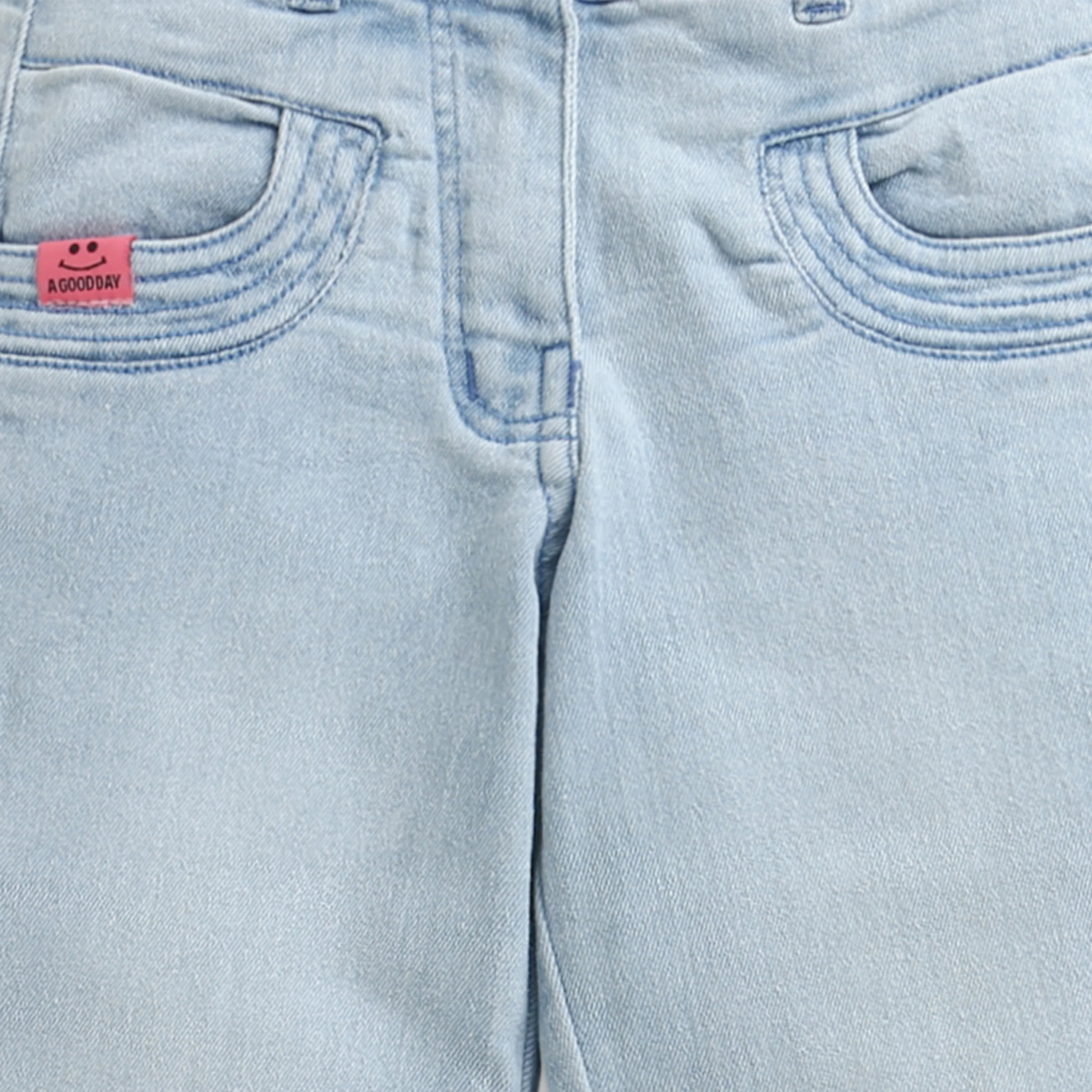 Light Blue Wide Leg Denim Jeans P1528 - Image 8