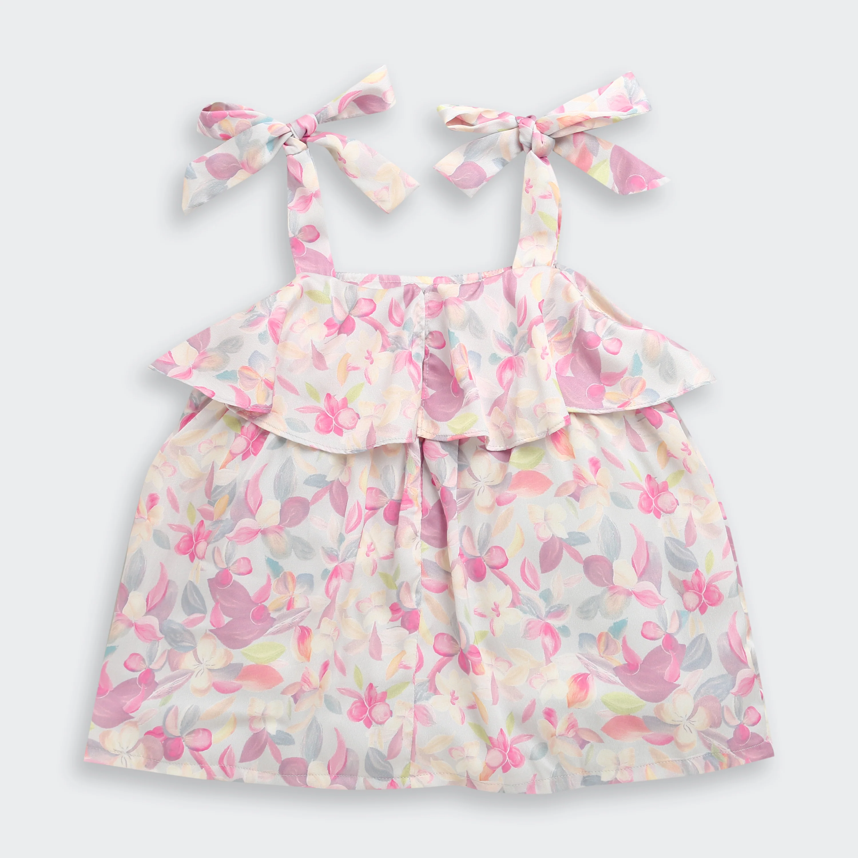 Pink Pastel Floral Bow Tie Strap Top TG6347 - Image 6
