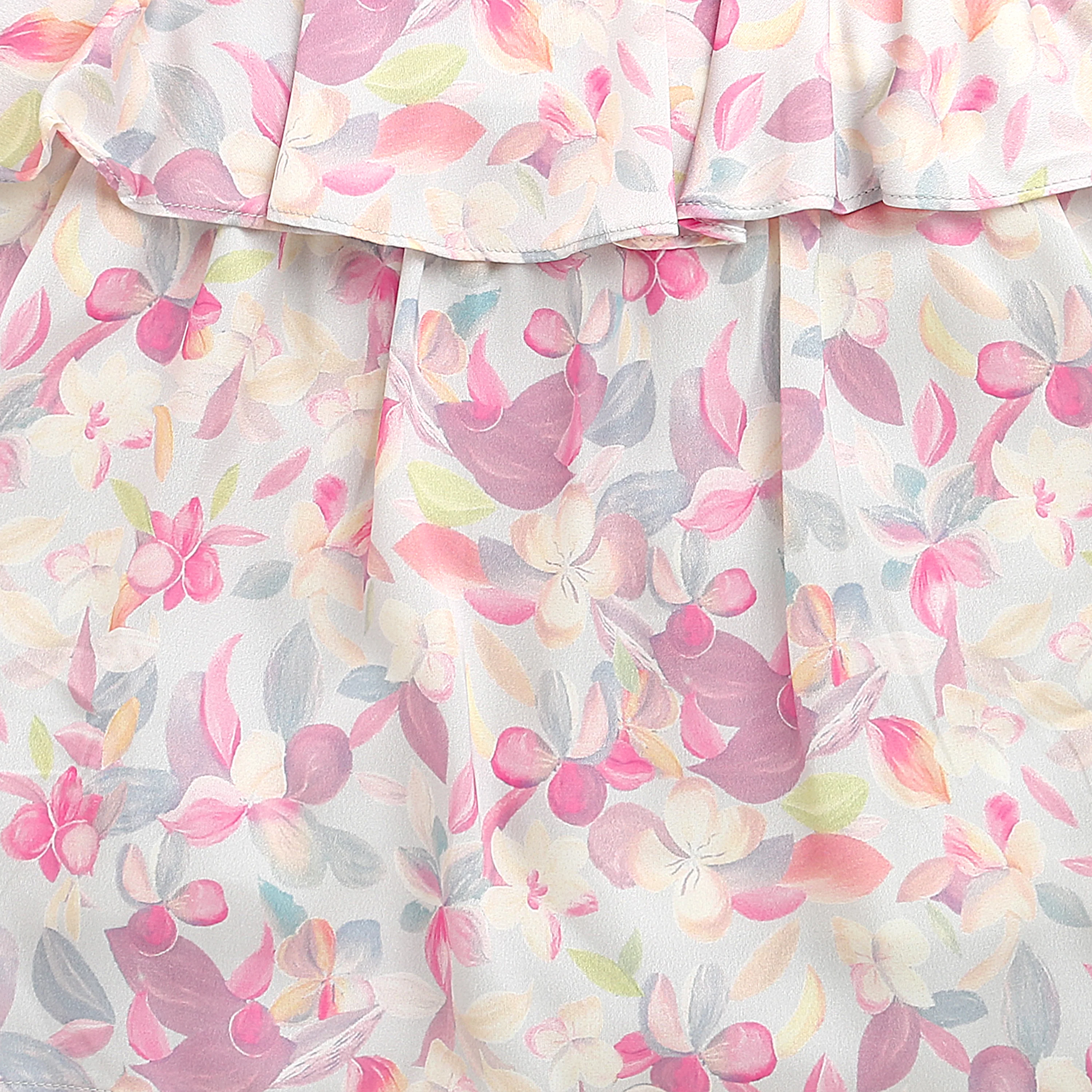 Pink Pastel Floral Bow Tie Strap Top TG6347 - Image 8