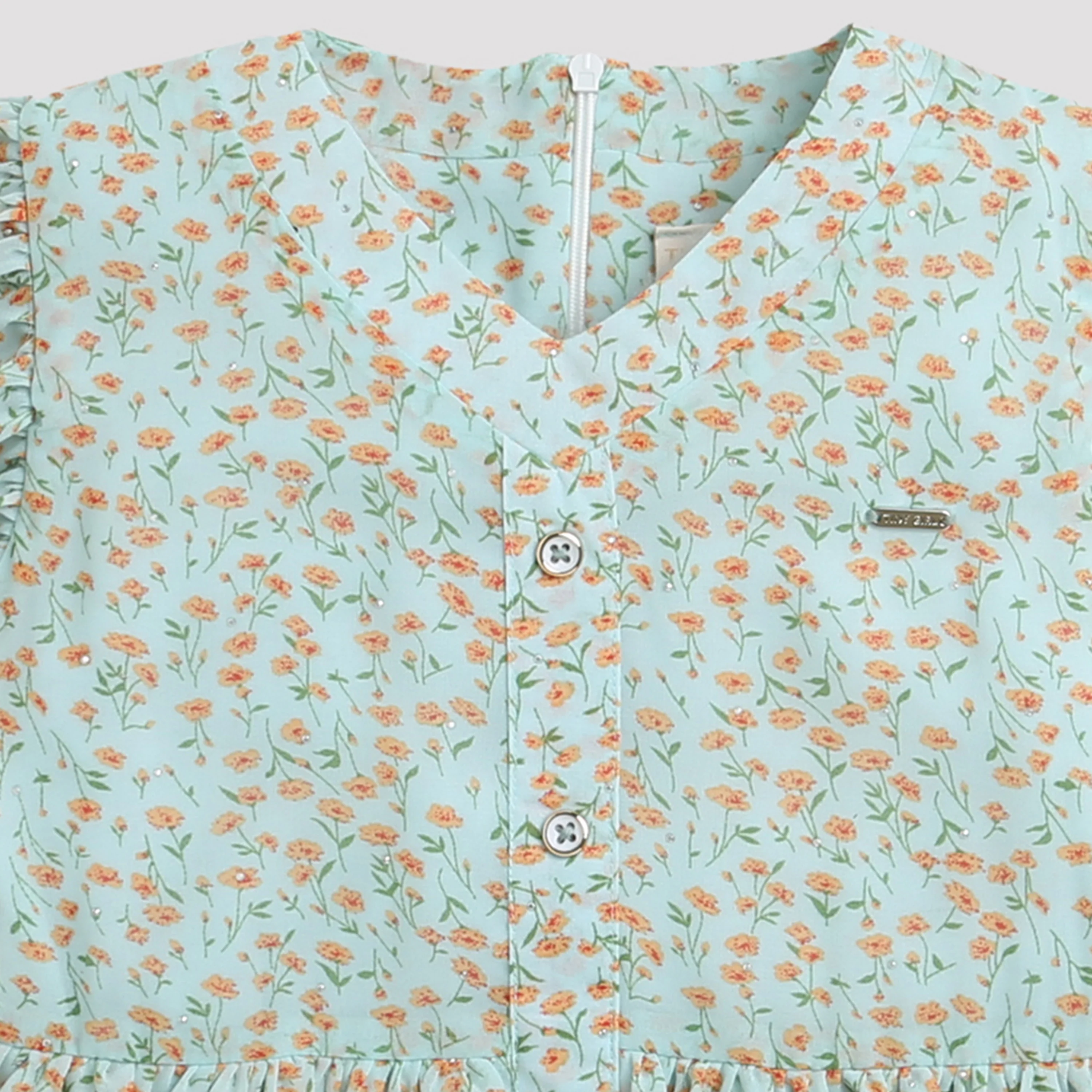 Mint Green Floral Tiered Top TG5009 - Image 3