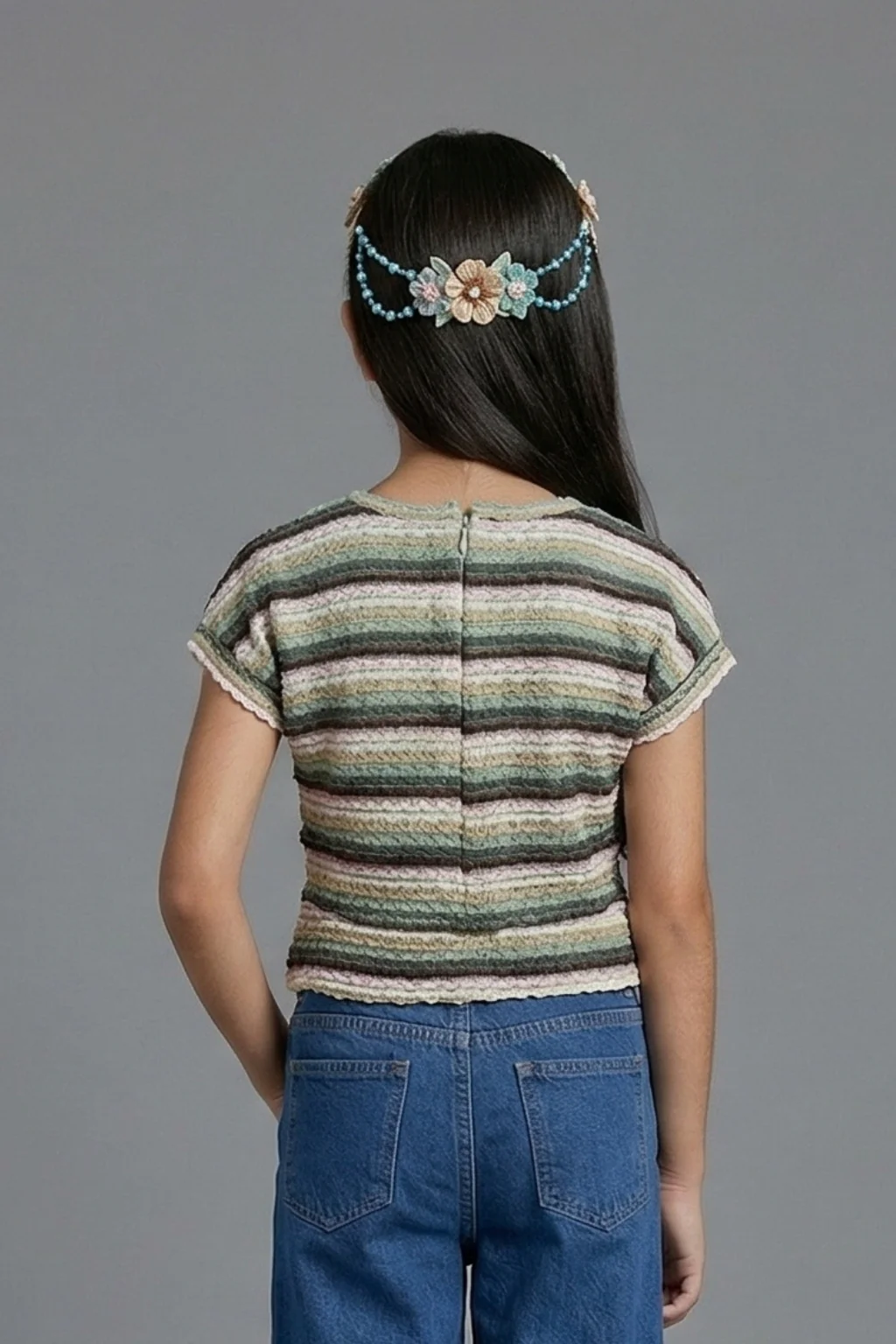 Multi-Stripe Textured Knit Top TG6030 - Image 2