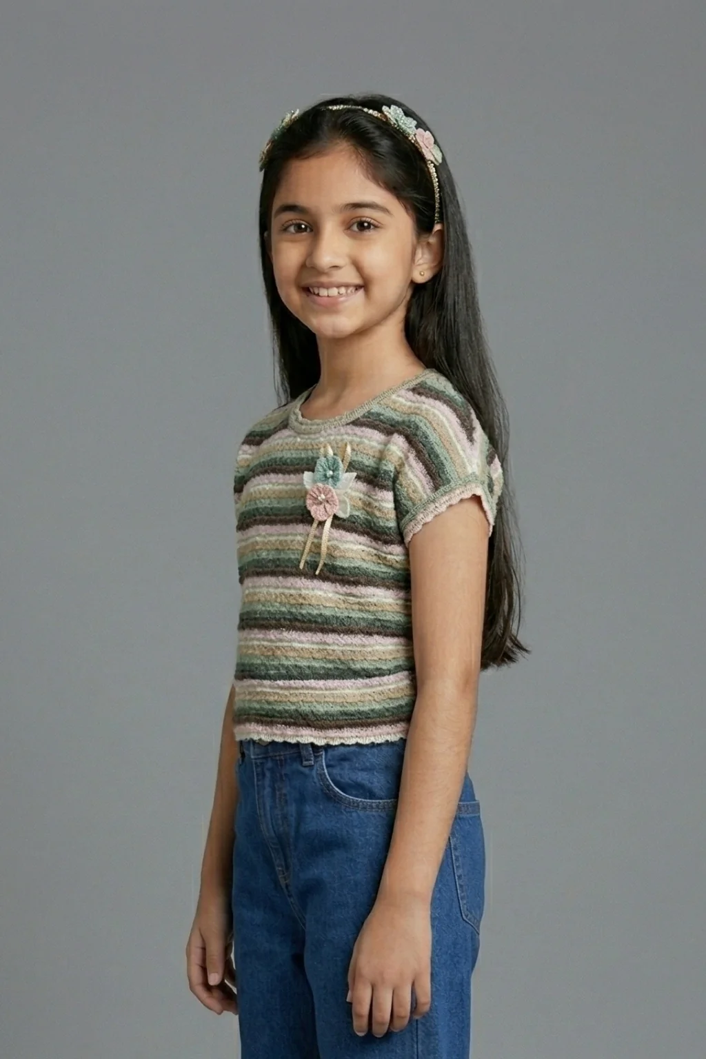 Multi-Stripe Textured Knit Top TG6030 - Image 3
