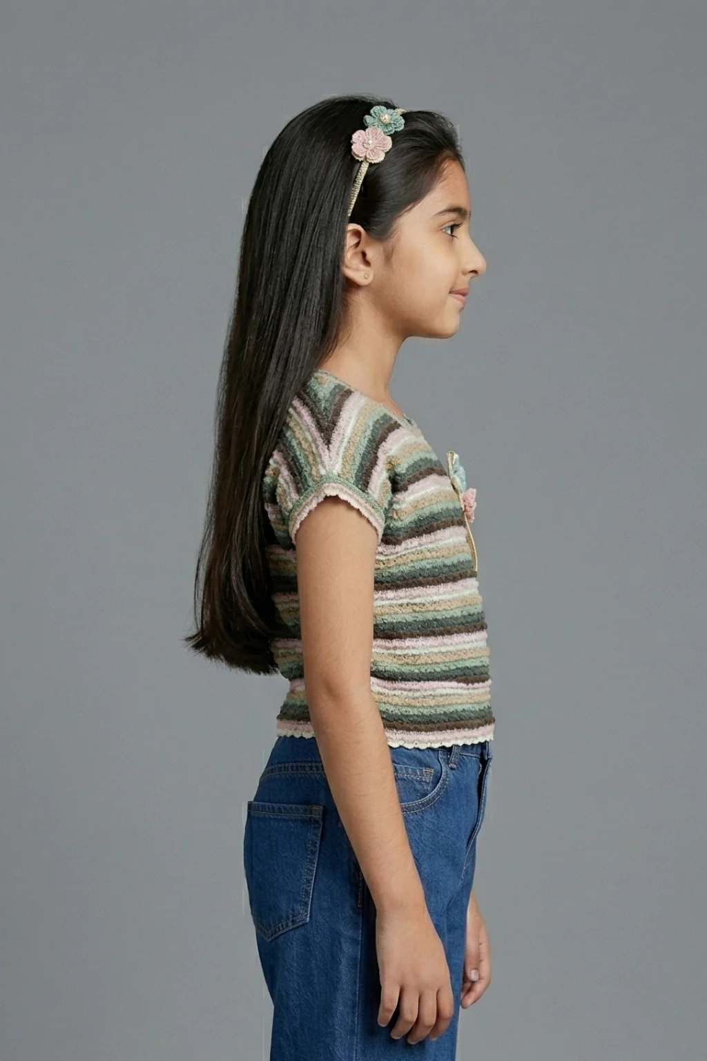 Multi-Stripe Textured Knit Top TG6030 - Image 4