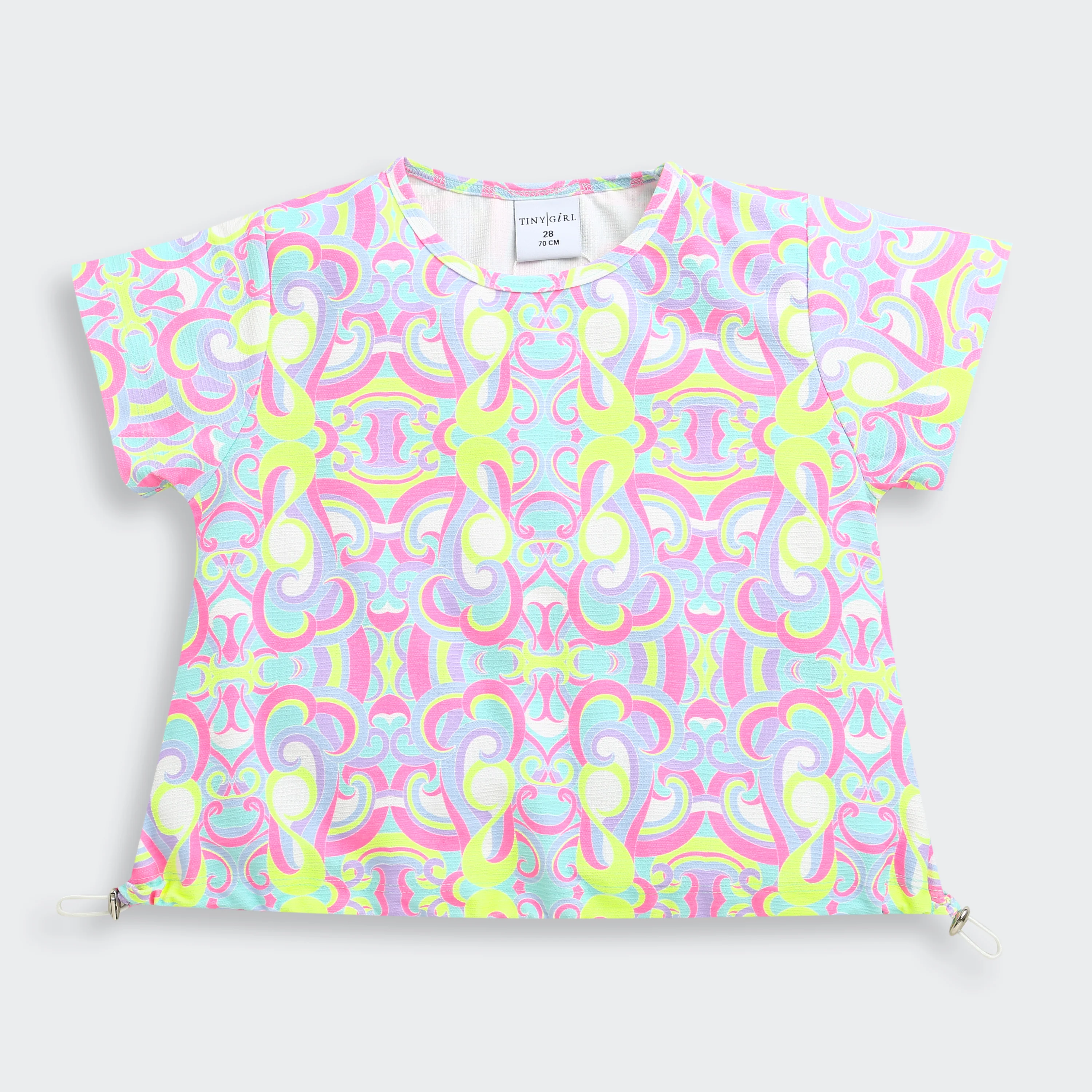 Multicolor Retro Print Crop Top TG6419 - Image 5